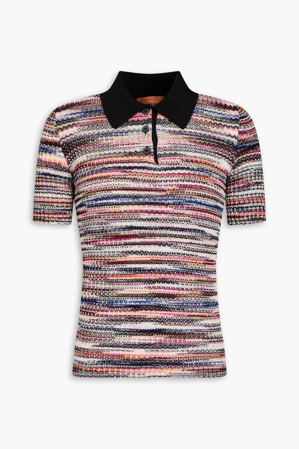 Missoni Marled Ribbed-Knit Polo Shirt in Red | Lyst BOTT Marled