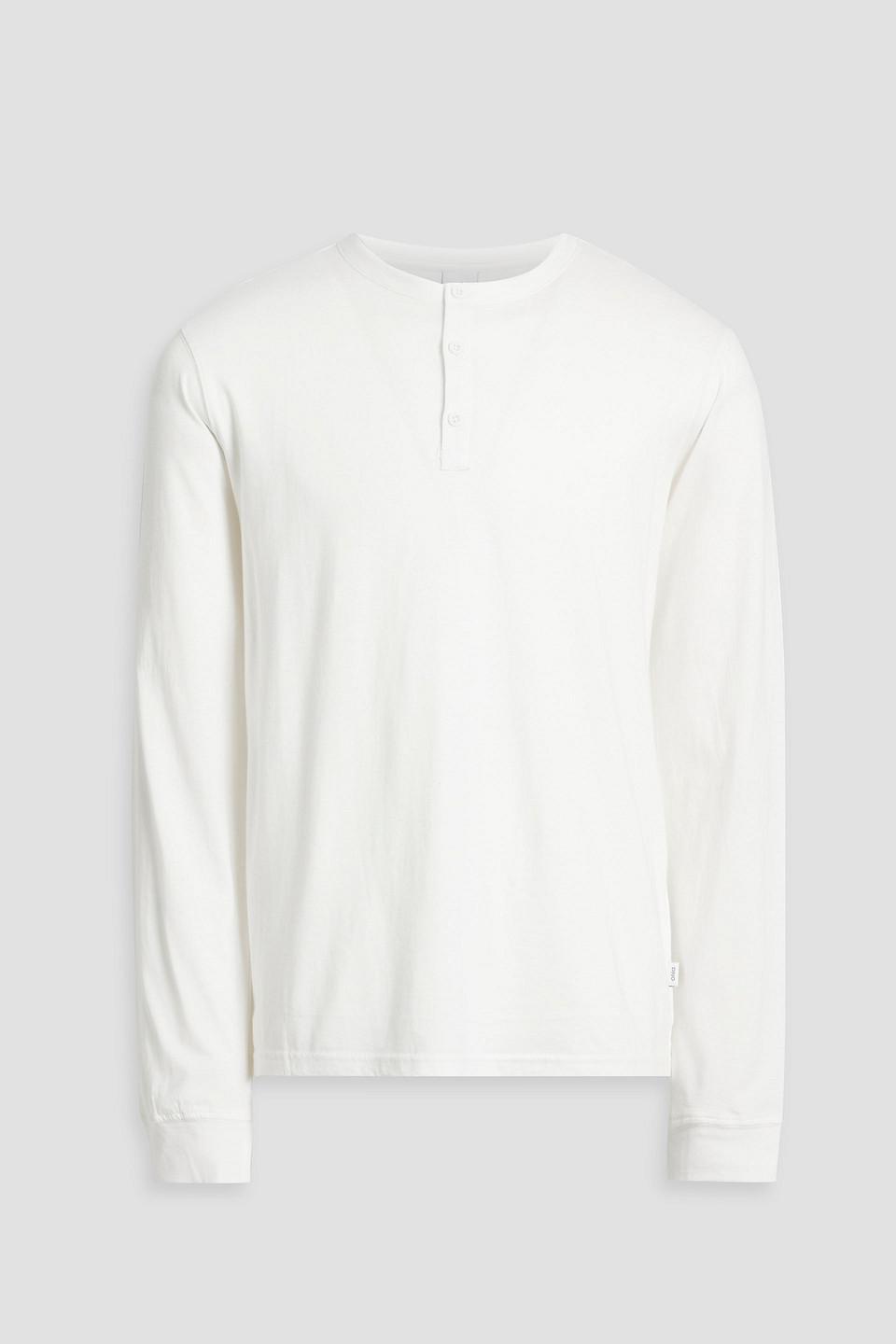 Onia Cotton And Modal-blend Jersey Henley T-shirt in White for Men