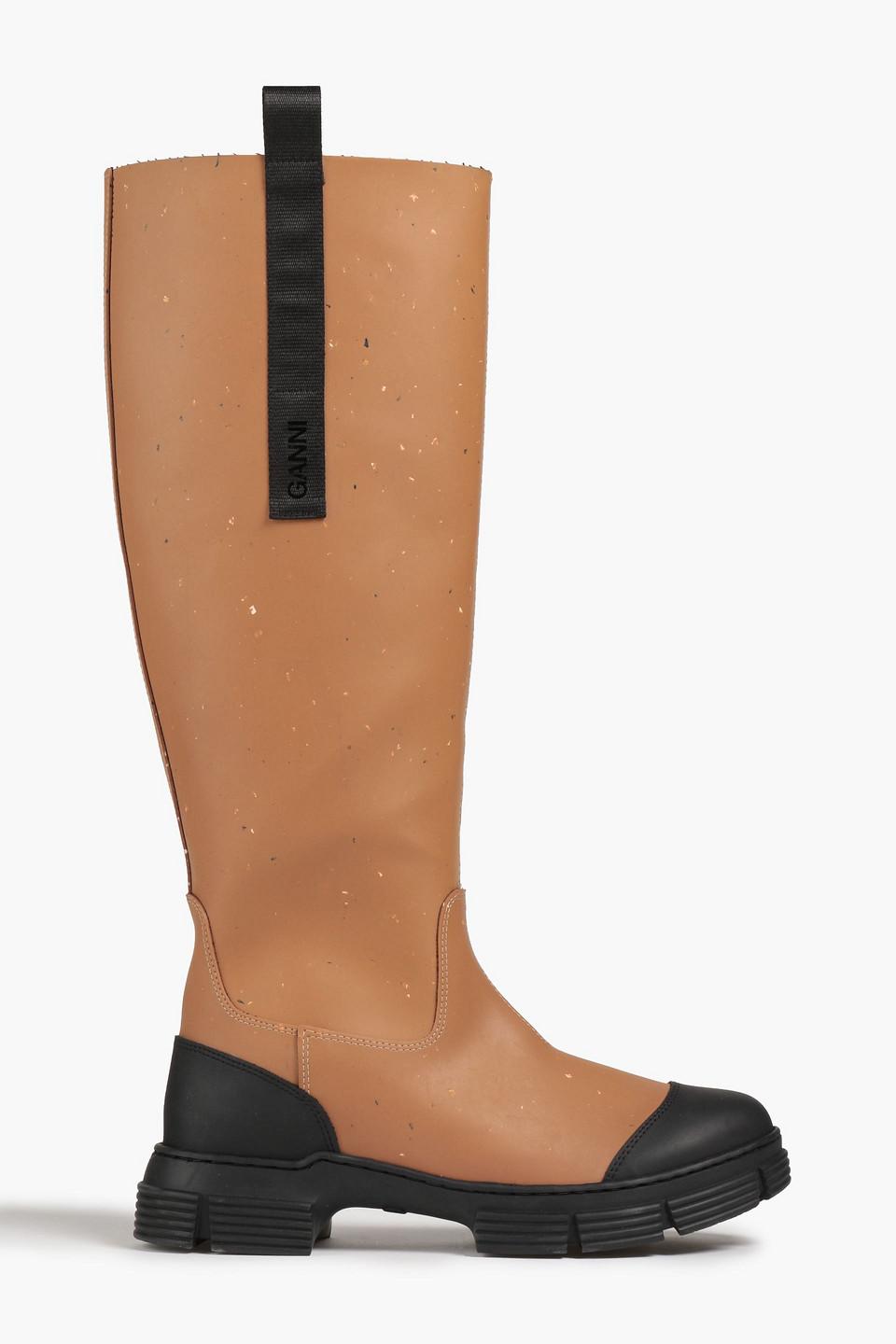 Ganni Rubber Knee Boots in Brown (Blue) Lyst