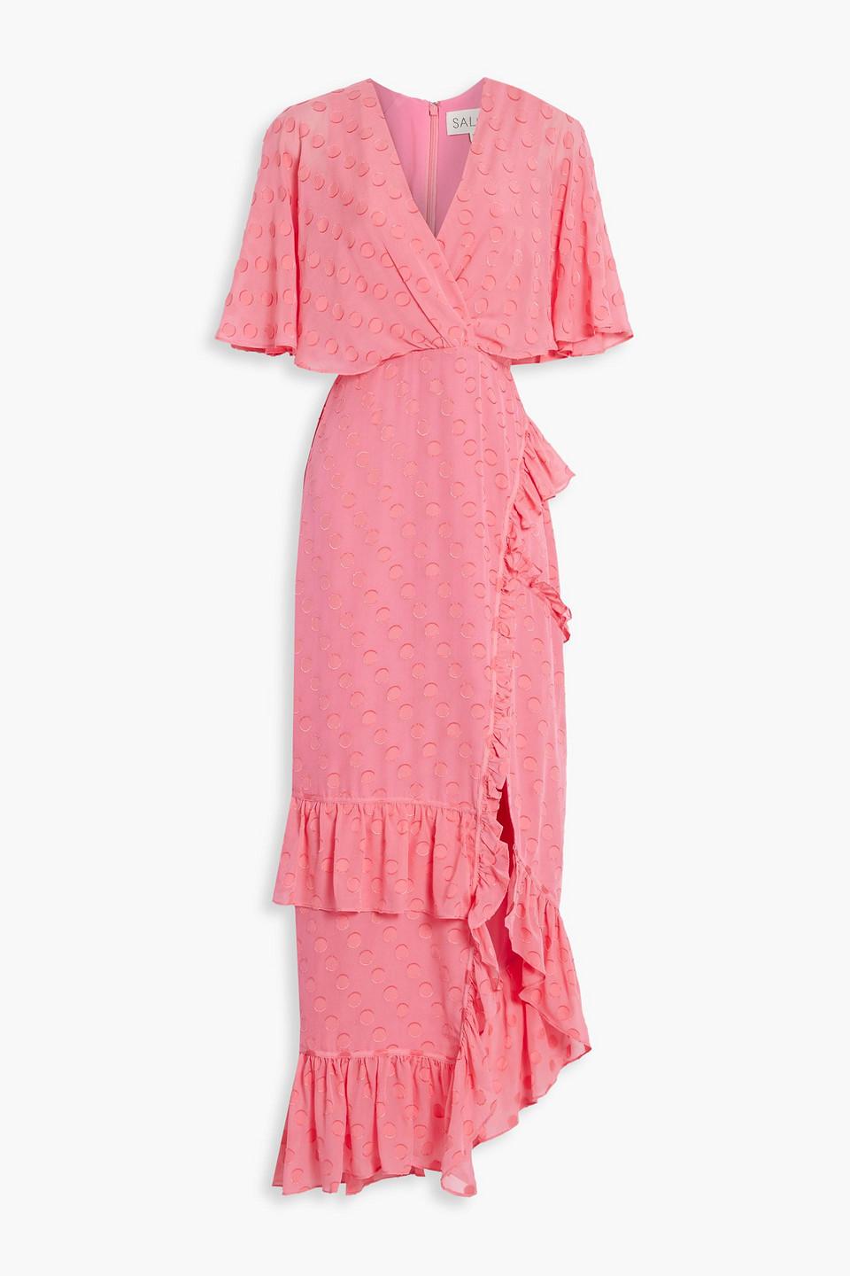 pink saloni dress Jacqui D Dress in Saffier Blush