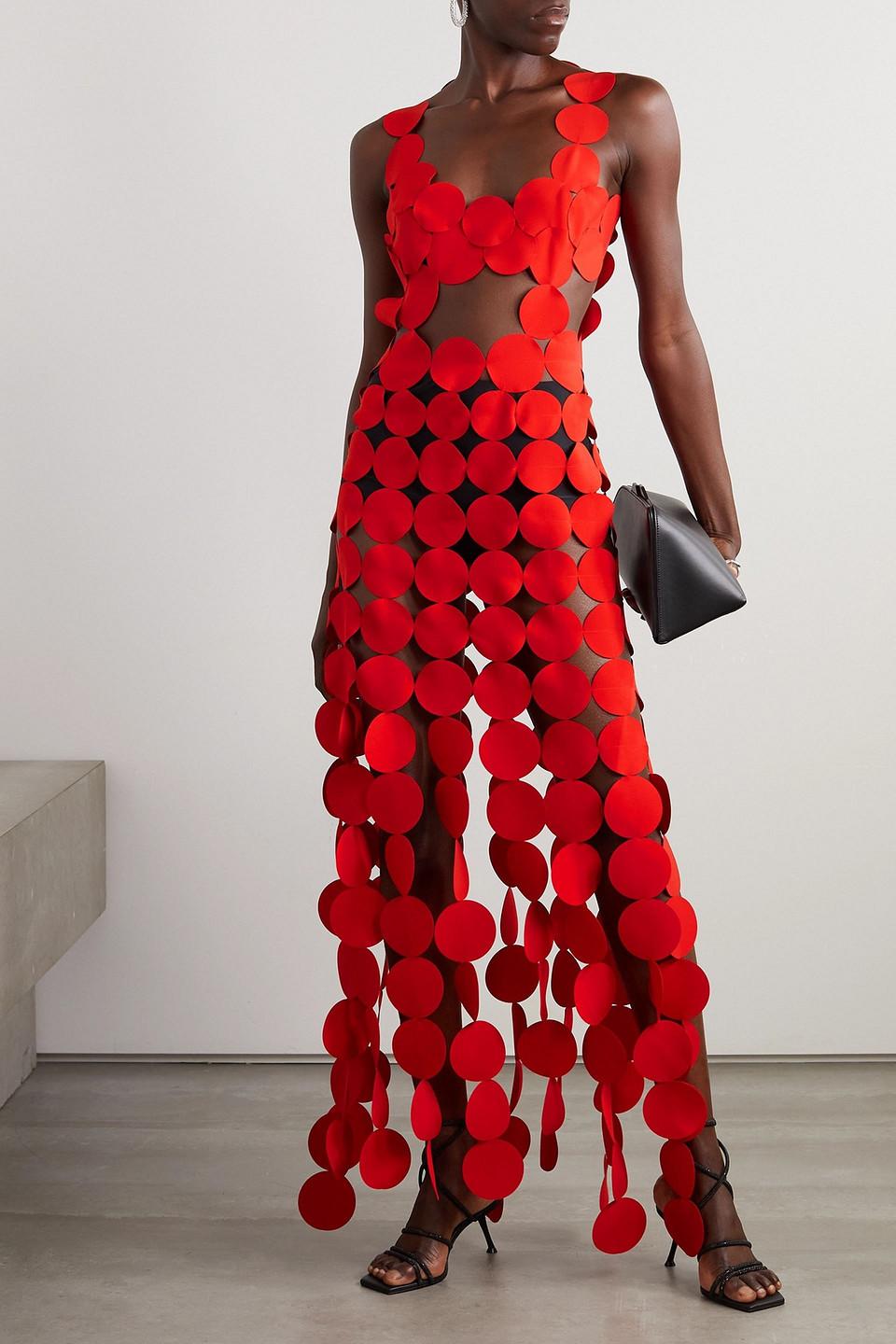 awake mode red dress Buy A.W.A.K.E Mode Red Multi-rectangle Midi Dress For Women Online