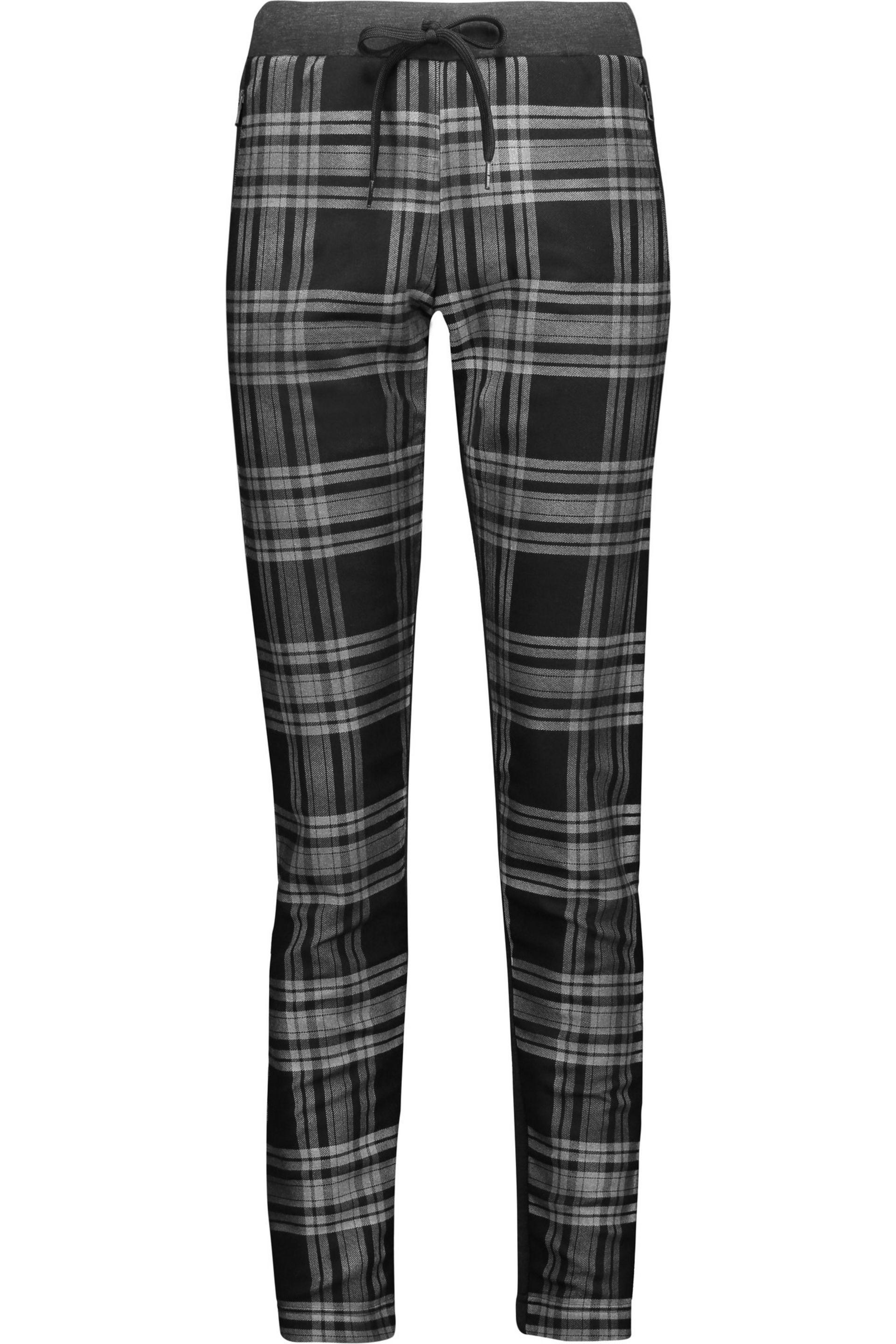 dark gray plaid pants