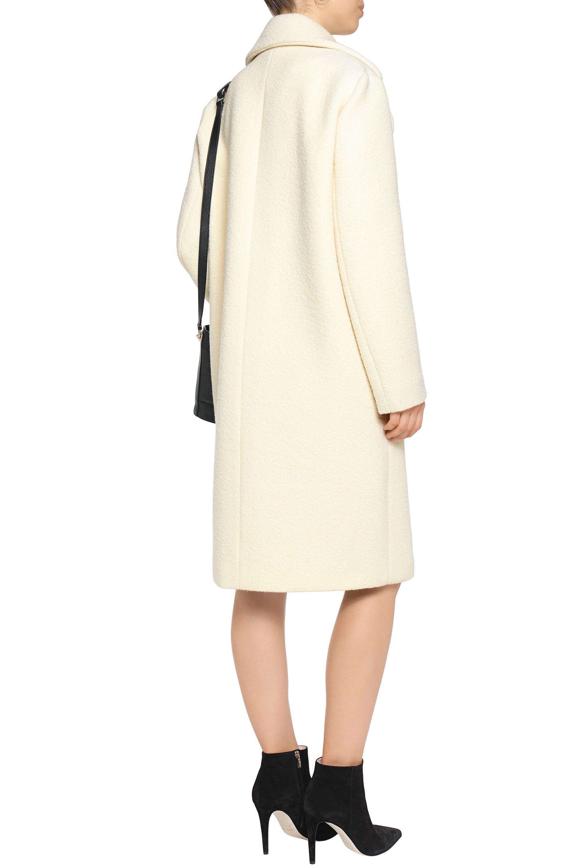 white wool blend coat