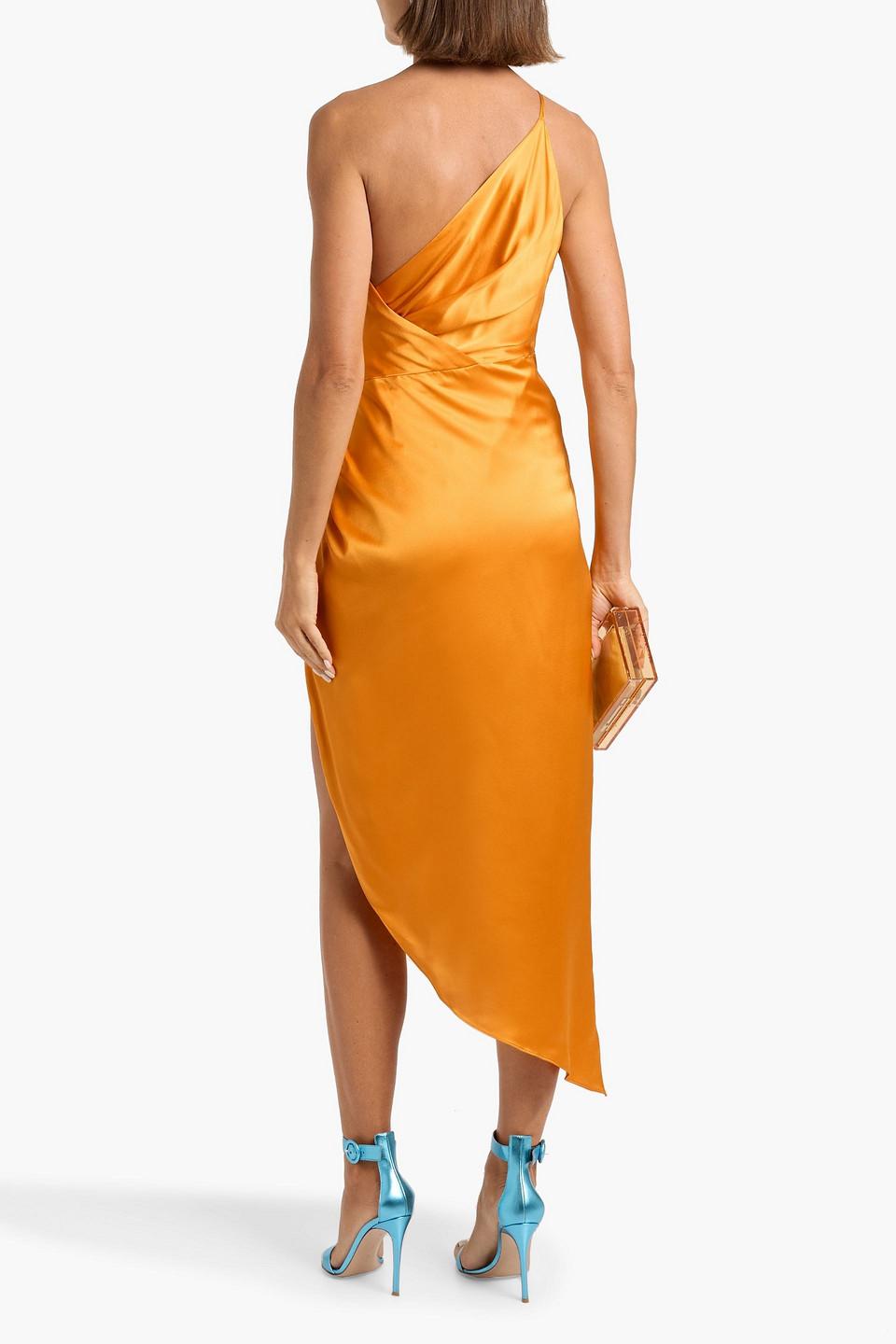 michelle mason twist knot midi dress michelle mason twist knot silk one shoulder dress