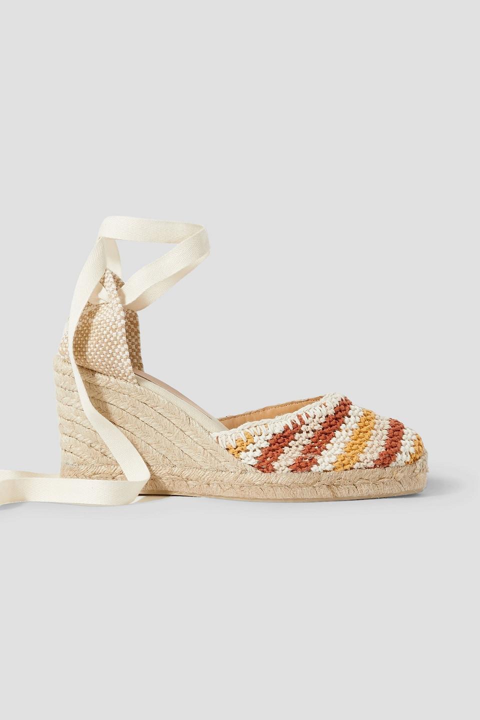 Castaner Carina 80 Canvas And Crochet knit Wedge Espadrilles in Metallic Lyst UK