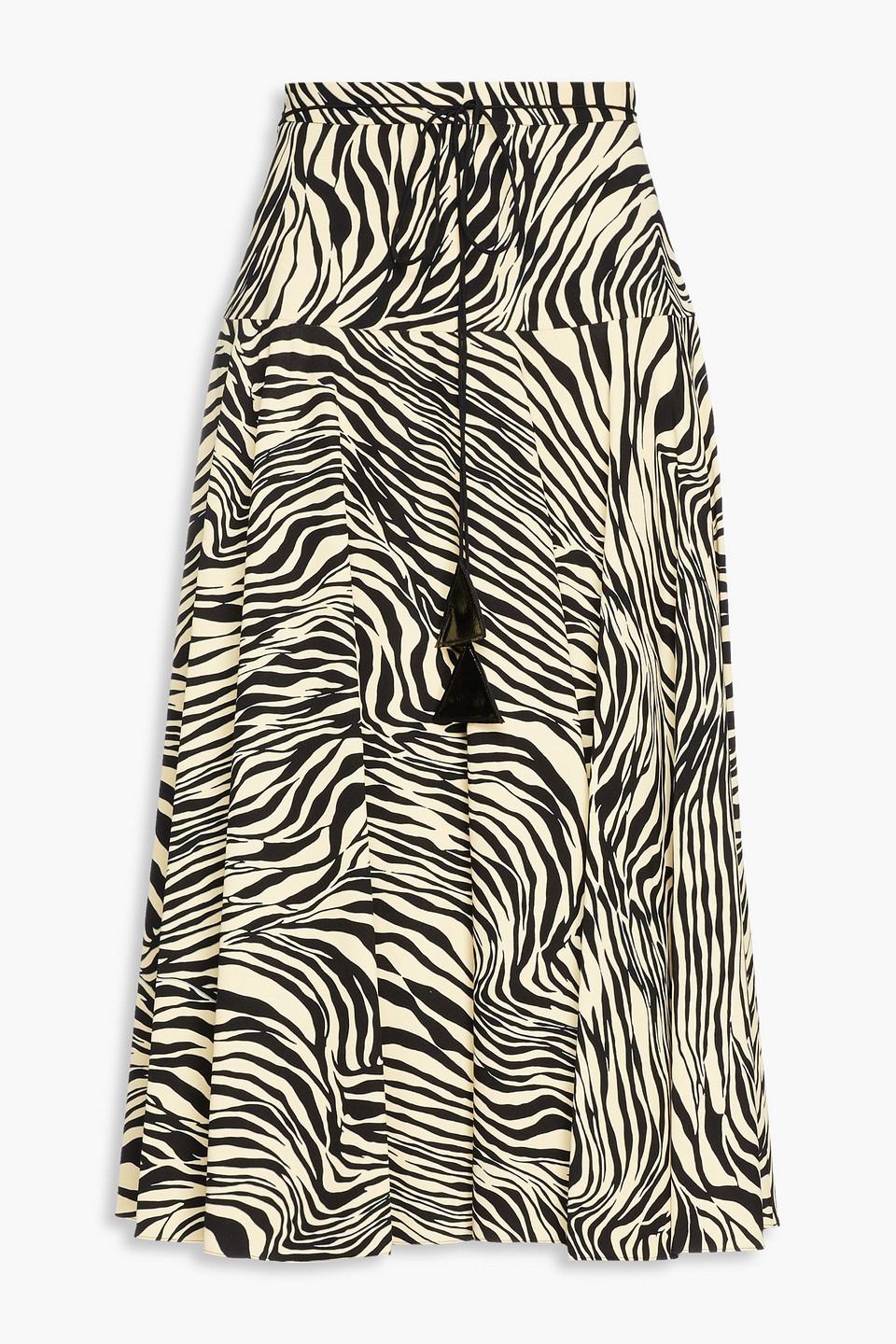 Christopher Kane Zebra-print Crepe Midi Skirt | Lyst
