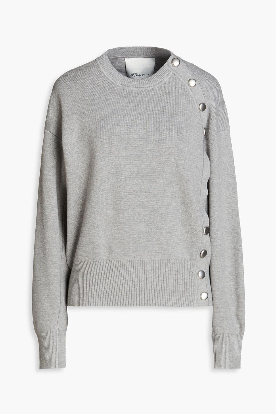 audition Grusom Andesbjergene 3.1 Phillip Lim Embellished Knitted Sweater in Gray | Lyst