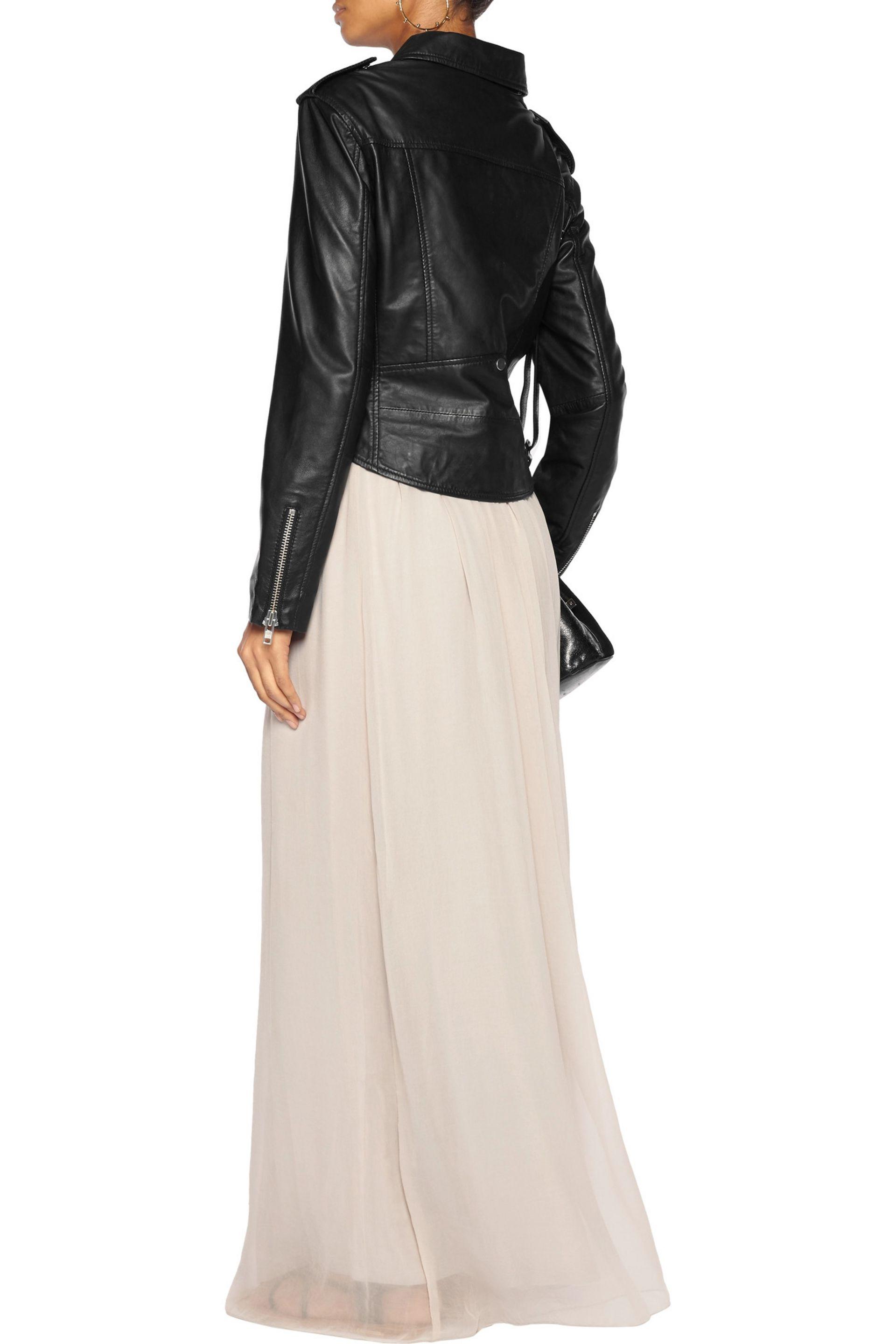W118 By Walter Baker Mindy Leather Biker Jacket In Black Lyst