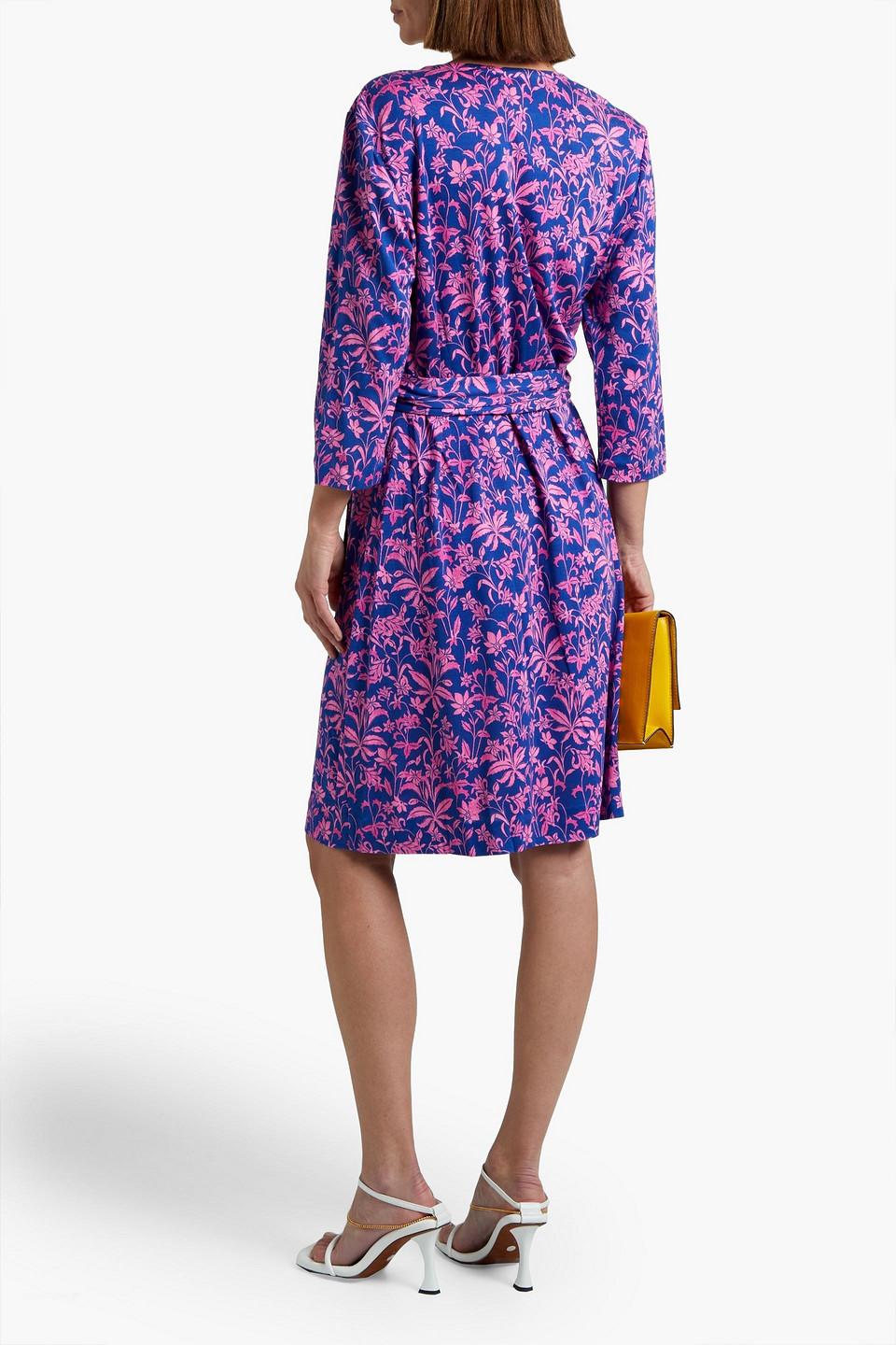 Diane von Furstenberg New Julian Two Floral-print Silk-jersey Wrap Dress in  Blue | Lyst