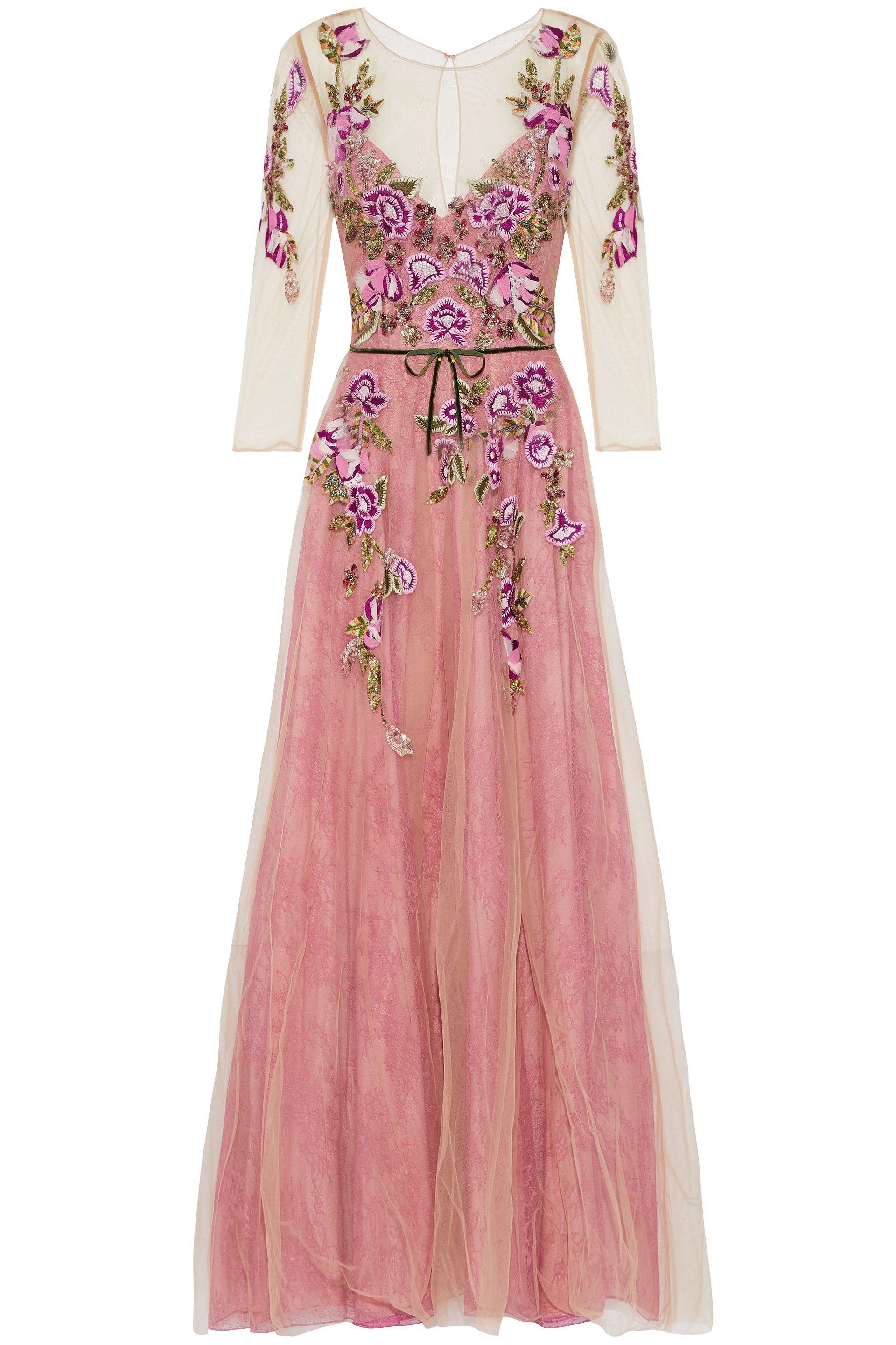 old rose long gown