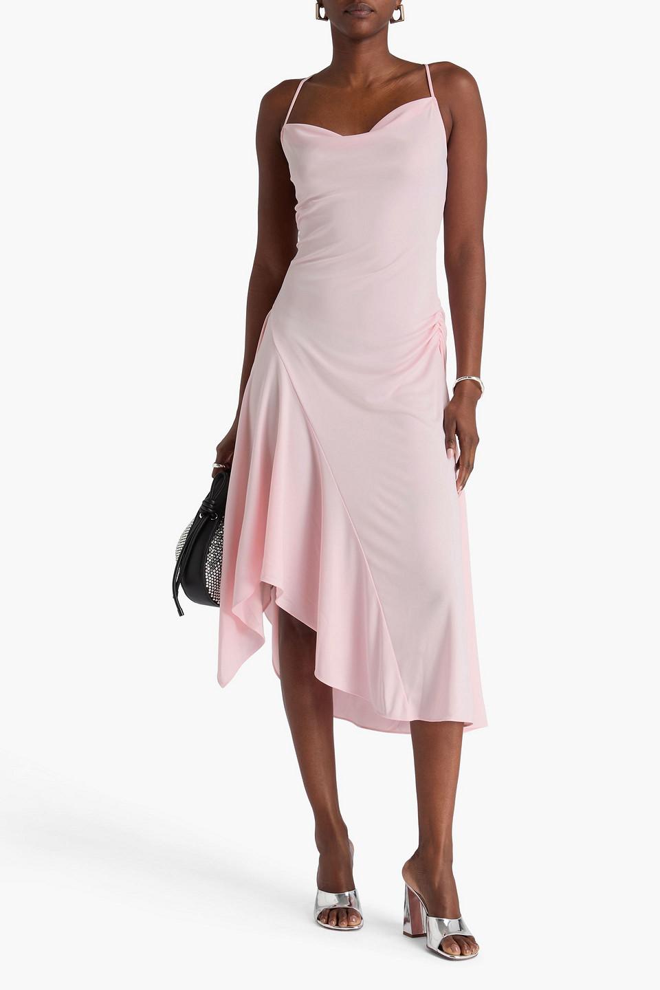 3.1 Phillip Lim Draped Jersey Midi Dress in Pink | Lyst 3.1 Phillip Lim Draped Jersey Midi Dress in Pink | Lyst