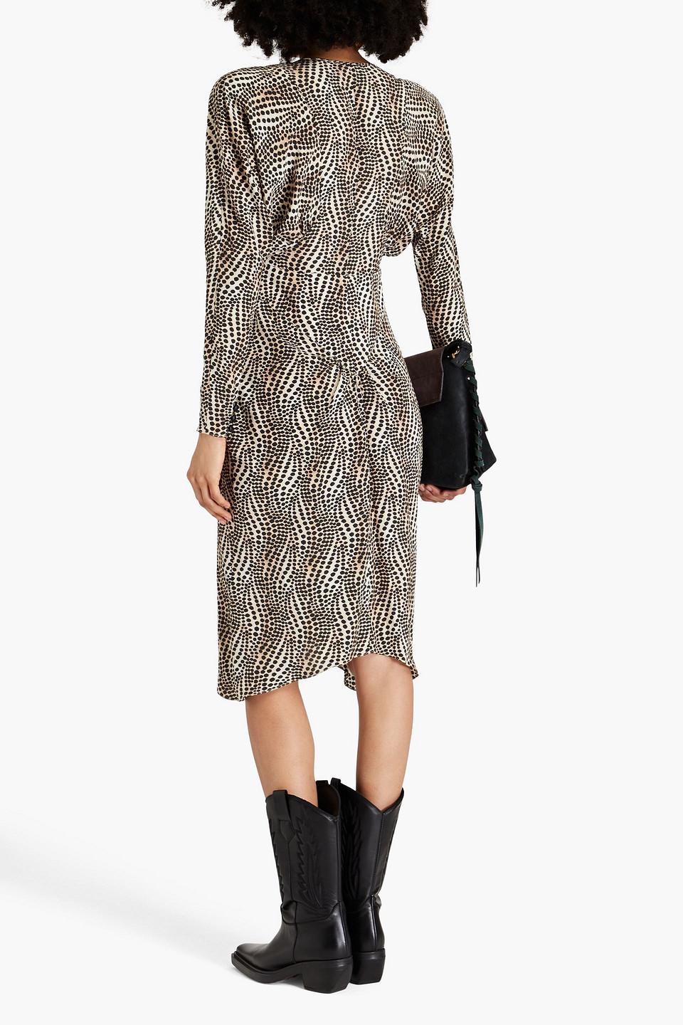 【関税&送料込】Isabel Marant Printed Stretch Crepe Milendi Isabel Marant Milendi Ruffled Ruched Printed Silk-blend