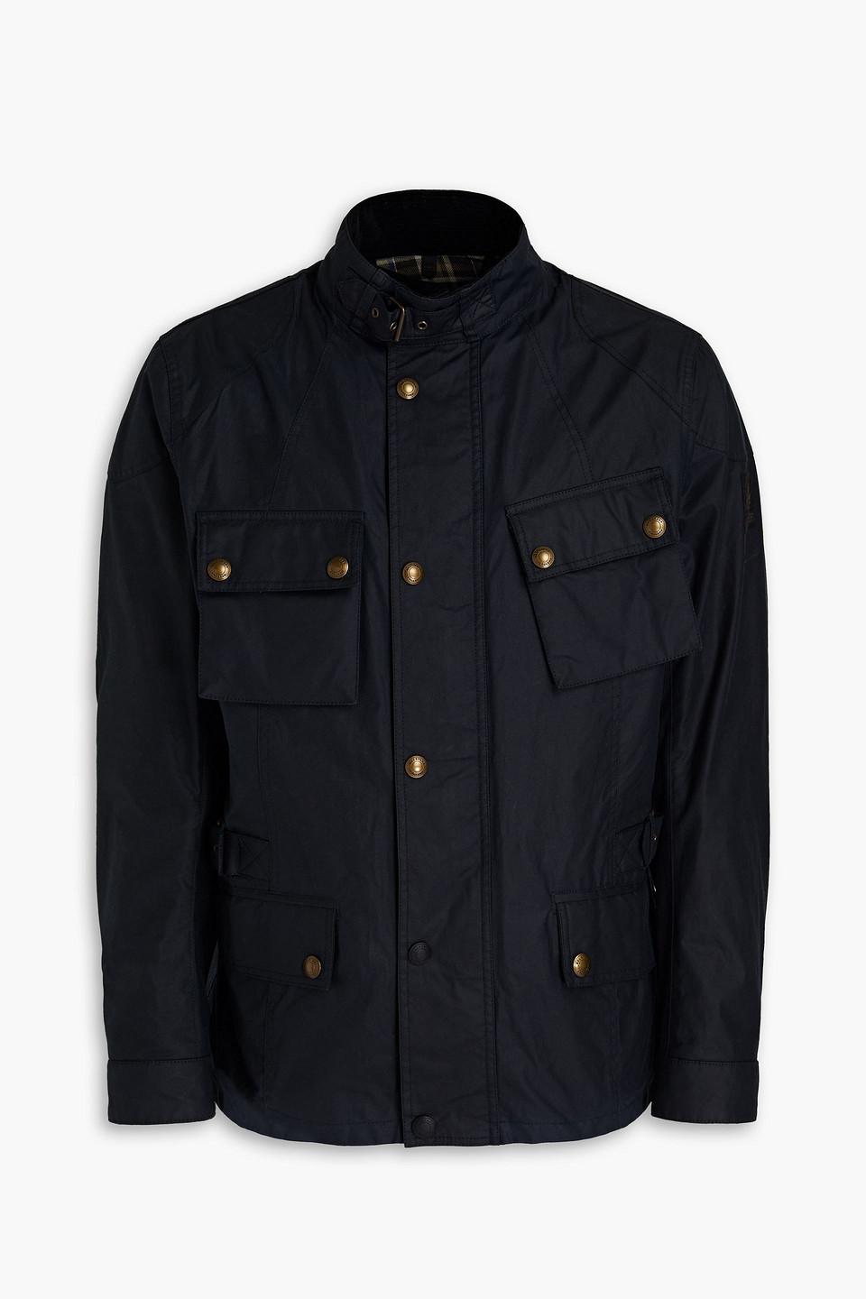 Belstaff Crosby Logoappliquéd Waxed Cotton Jacket in Black for Men