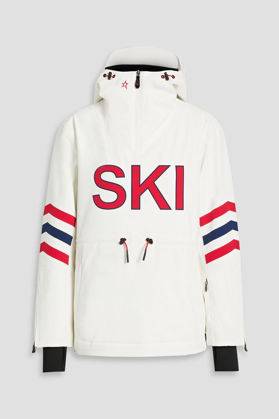 Perfect Moment Printed Hooded Half-zip Ski Jacket in White | Lyst