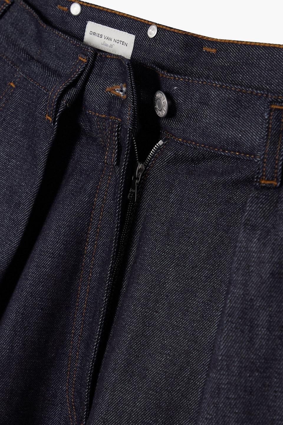 Dries Van Noten Pleated High-rise Wide-leg Jeans in Blue | Lyst UK