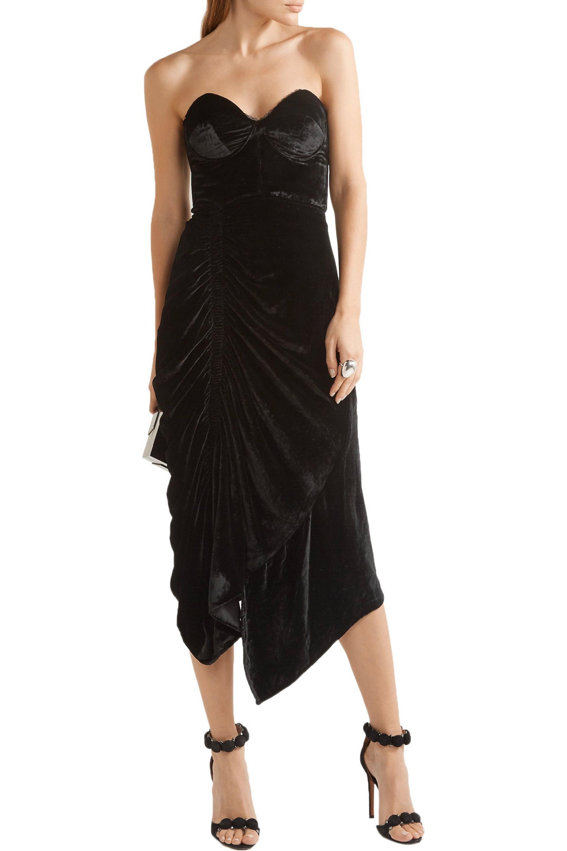 black velvet dress strapless