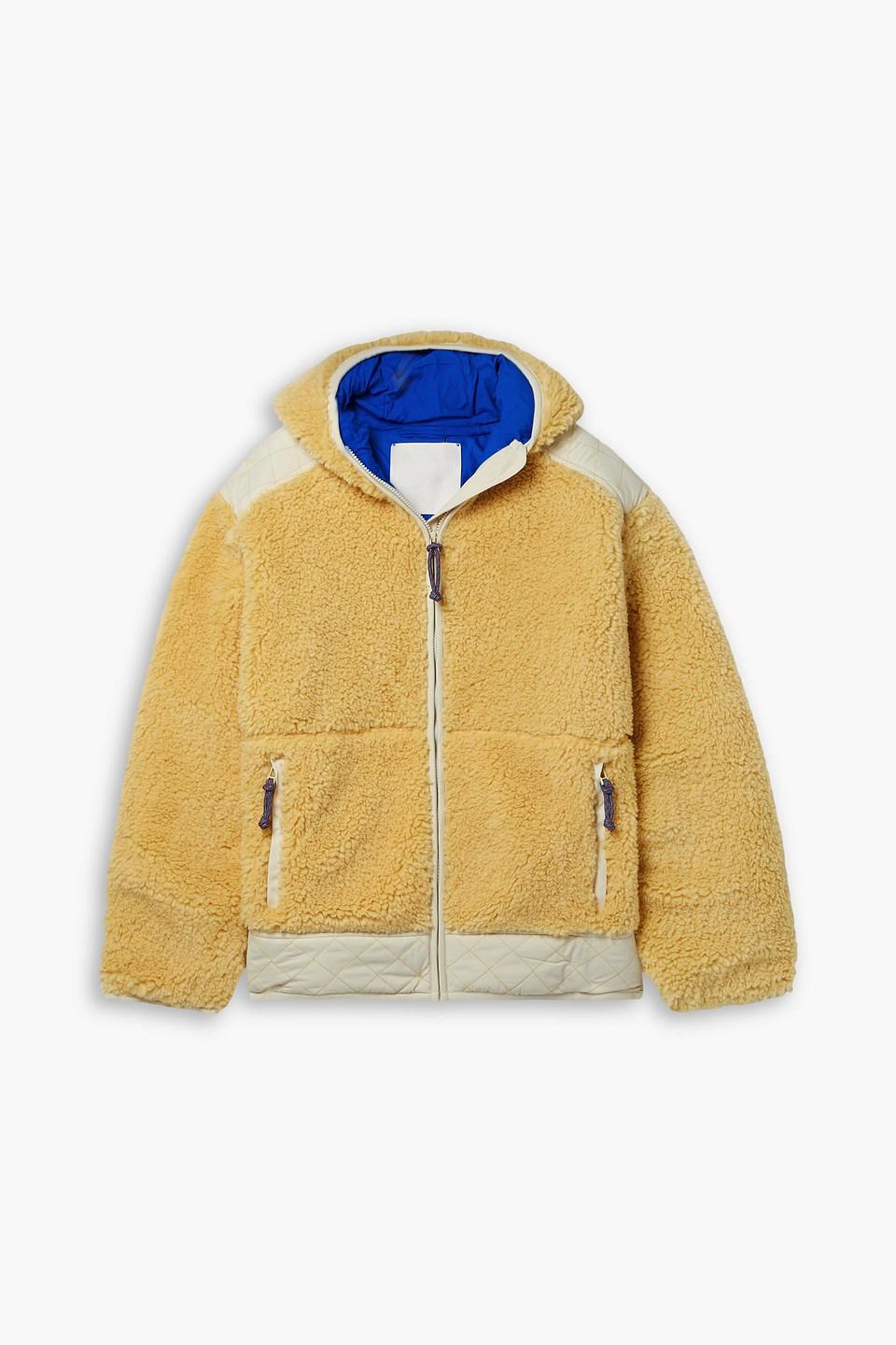 Tory Burch Shell paneled Quilted Fleece Hooded Jacket in Yellow Lyst UK