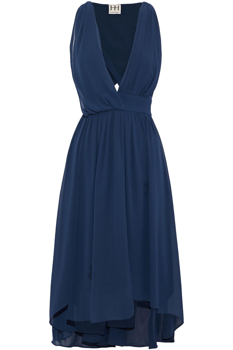 haute hippie blue dress HAUTE HIPPIE navy blue silk dress with beaded and embroidery floral de –  Jacq and Liv main image 0