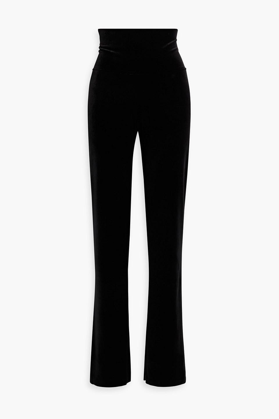 Norma Kamali Stretch-velvet Bootcut Pants in Black