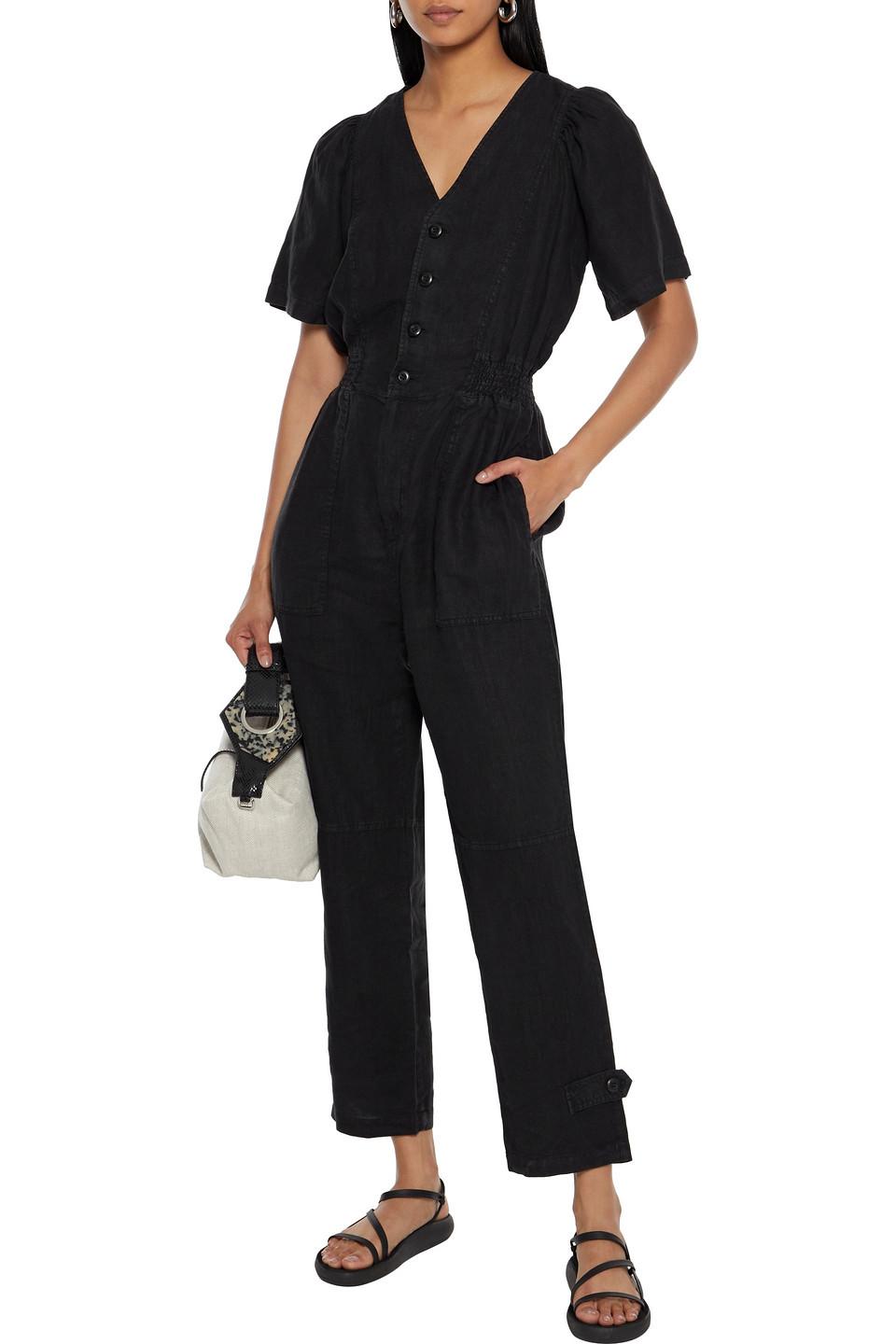 cropped linen jumpsuit