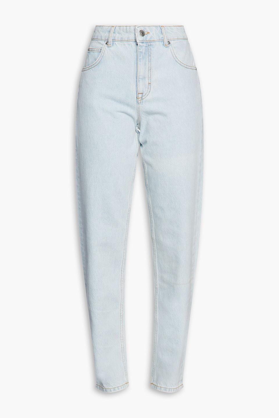 Maje Pow High-rise Tapered Jeans in Blue | Lyst
