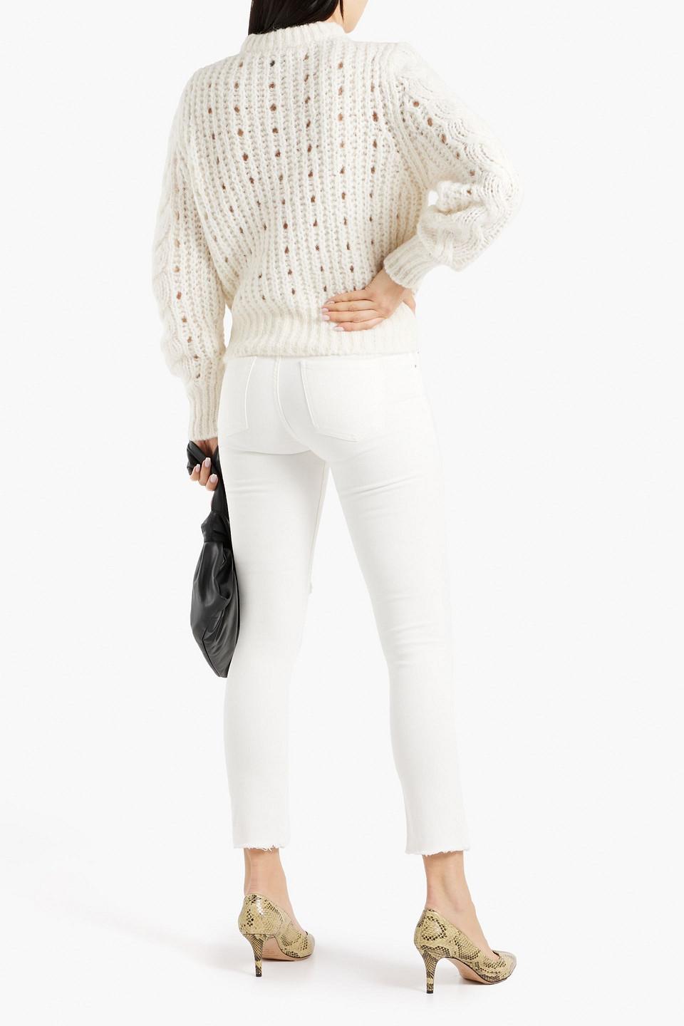 IRO Jarod Distressed High-rise Skinny Jeans in White | Lyst