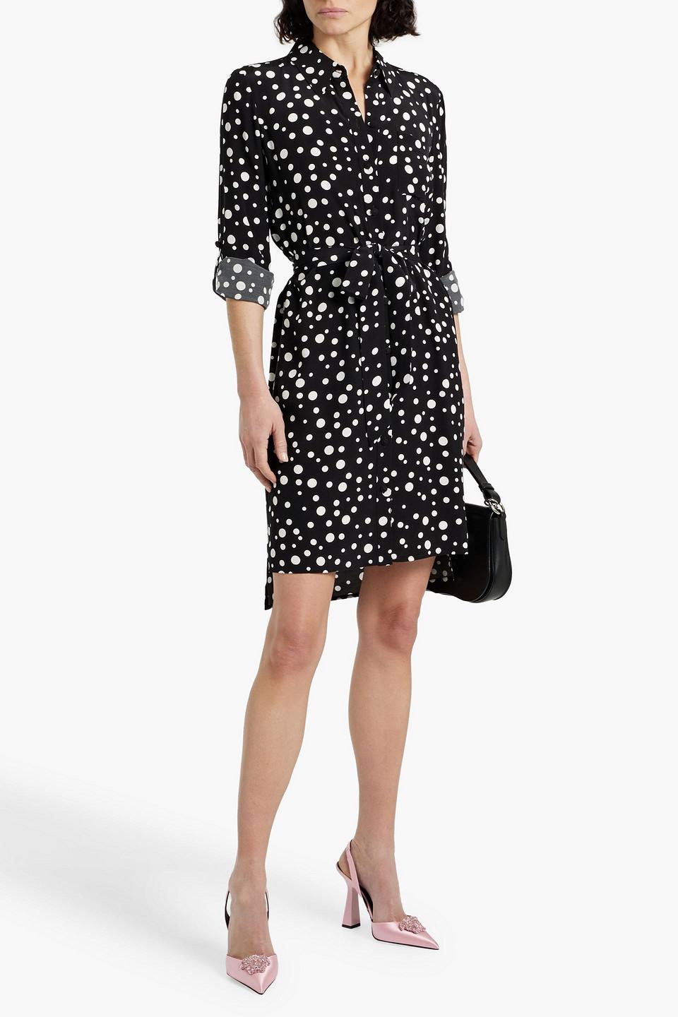 Diane von Furstenberg Prita Polka-Dot Crepe De Chine Shirt Dress