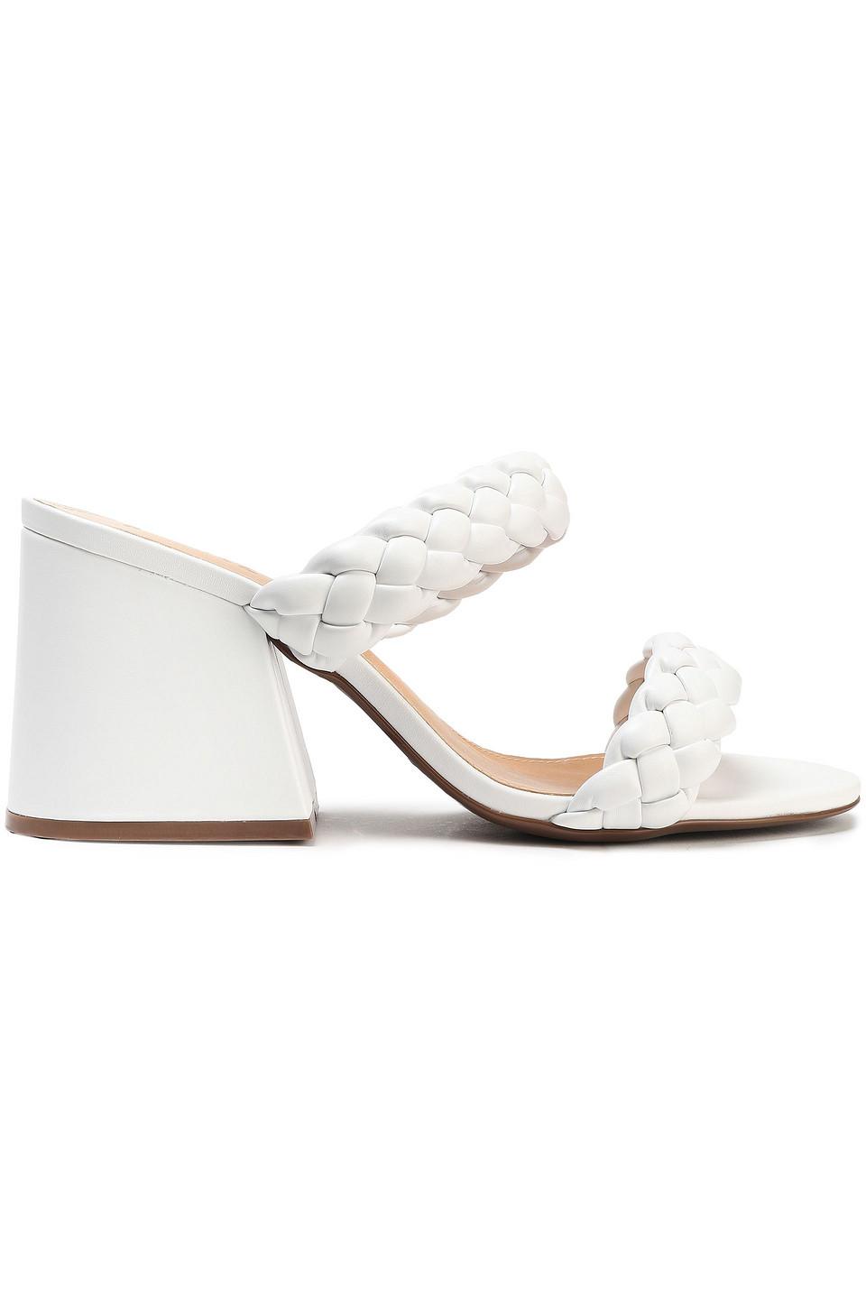 white braided mules