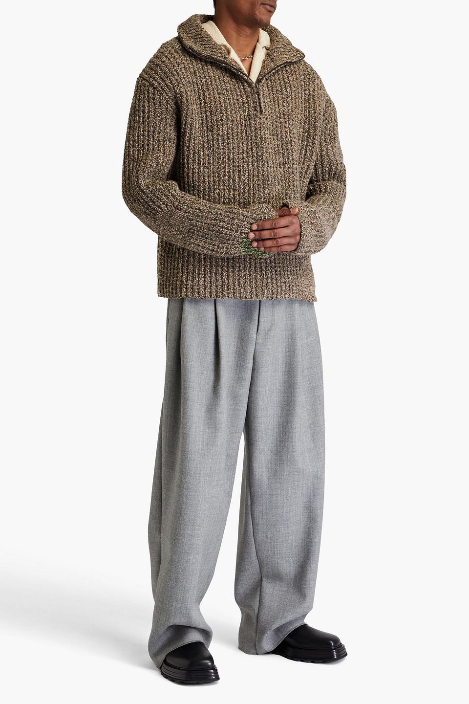 Maison Margiela Ribbed Wool And Alpaca-Blend Half-Zip Sweater in