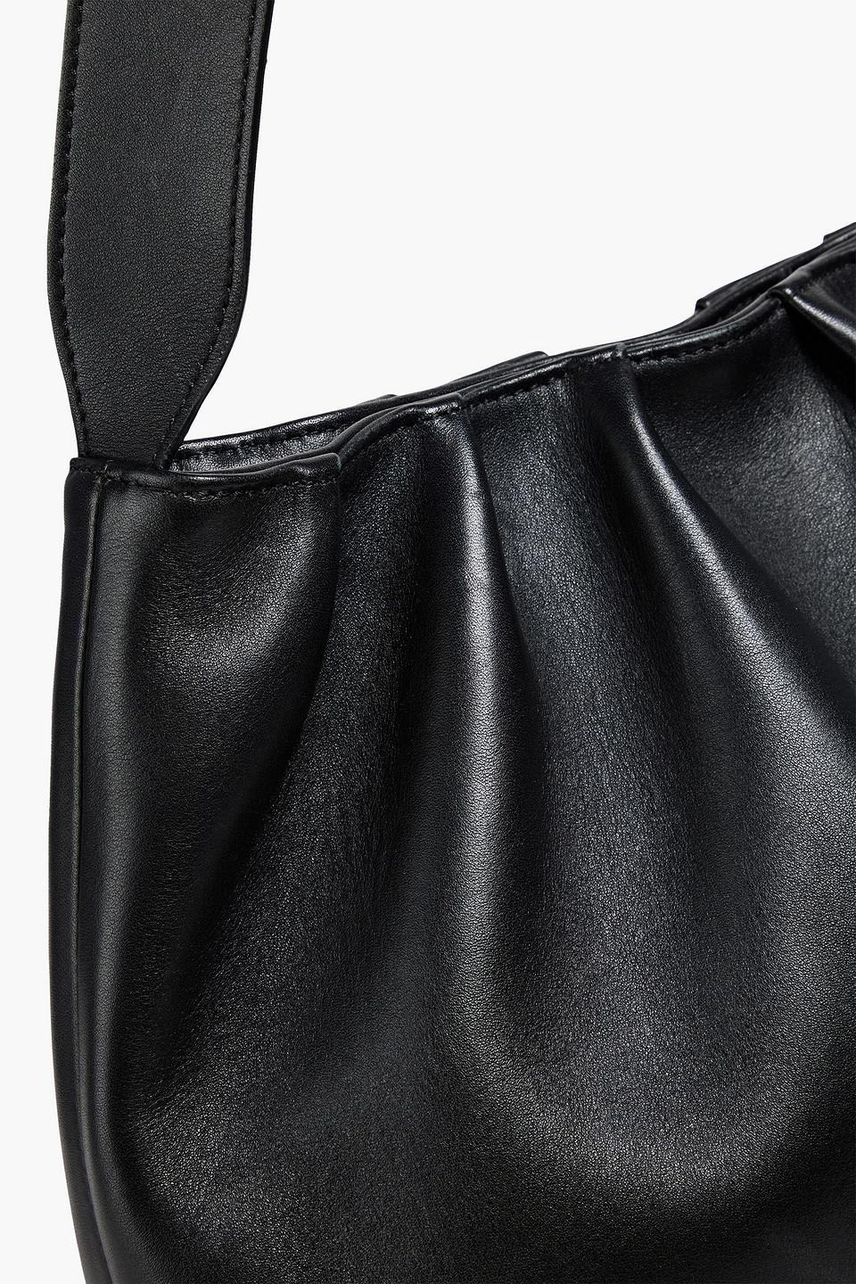 Elleme Vague Gathered Leather Shoulder Bag in Black | Lyst Australia