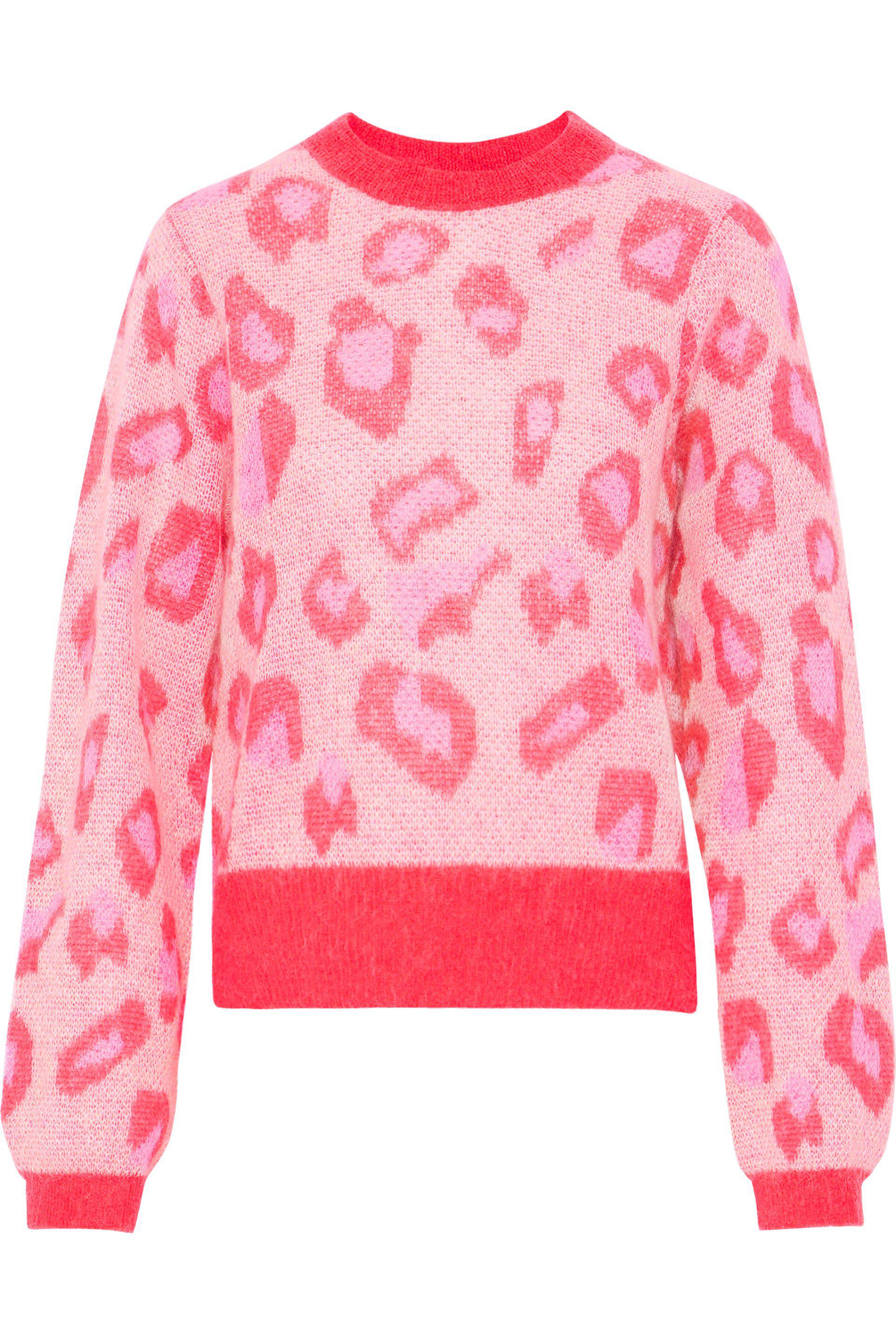 pink leopard sweater