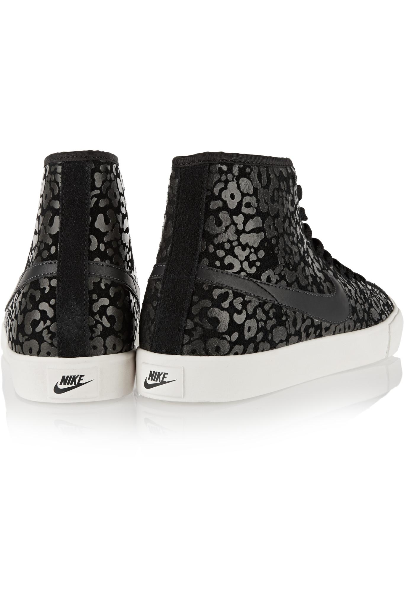 Nike Court Leopard-print Suede Sneakers in Black | Lyst