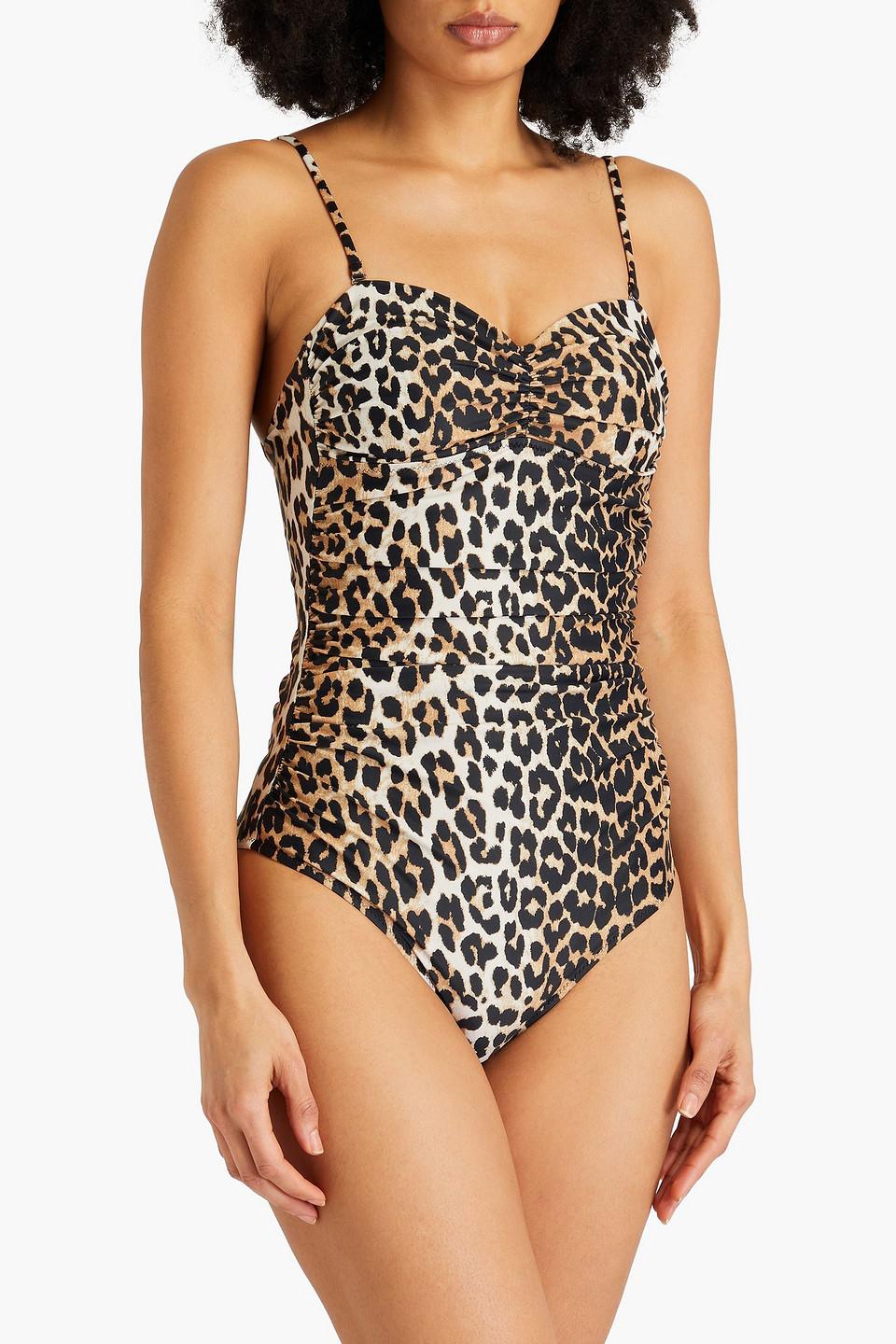 ★Ganni★ Plaid Check Bottom One Shoulder Swimsuit Multicolo Ganni Recycled Seersucker One Shoulder Swimsuit In Lagoon