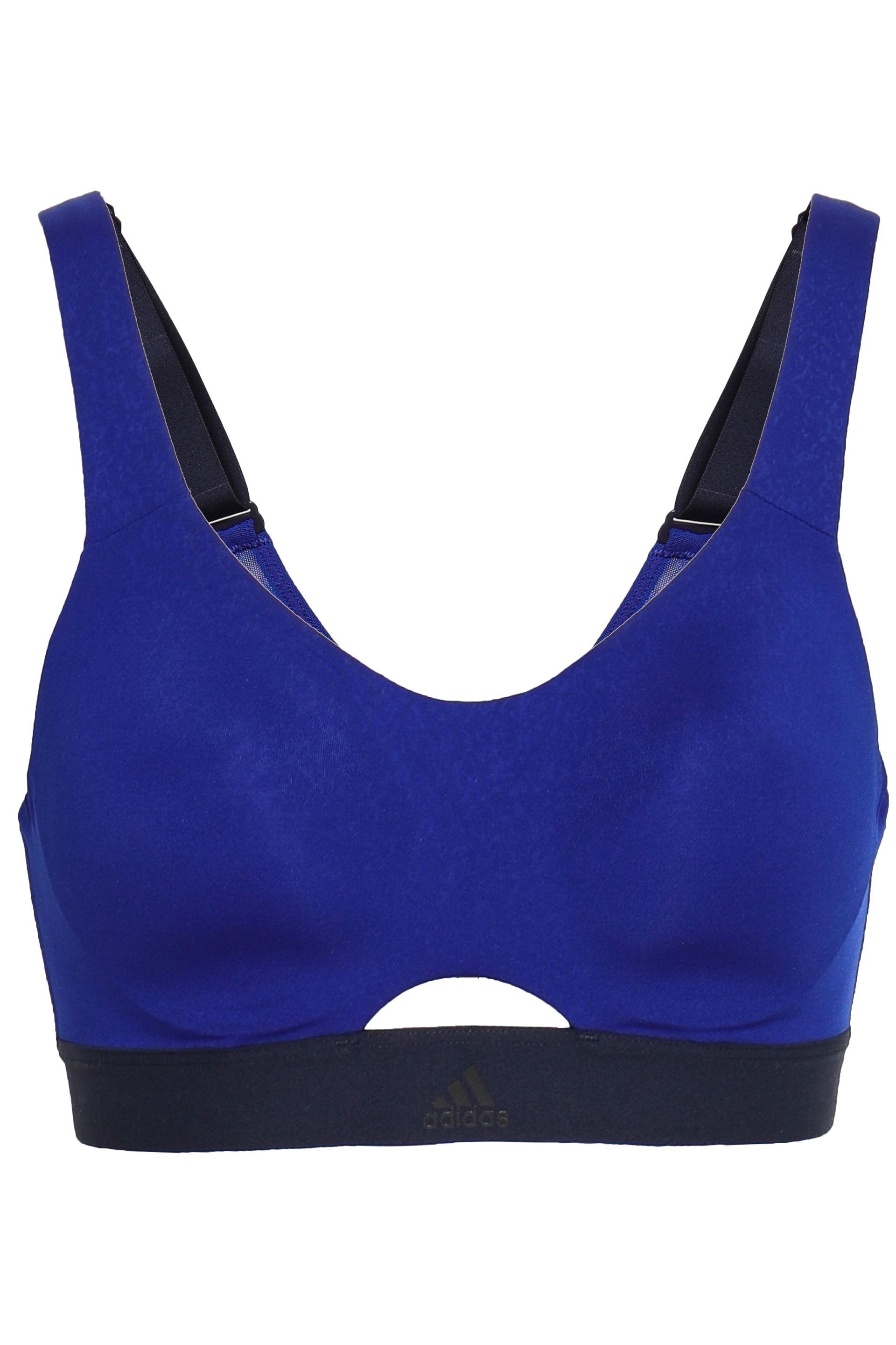 adidas Synthetic Cutout Stretch Sports Bra Blue Lyst