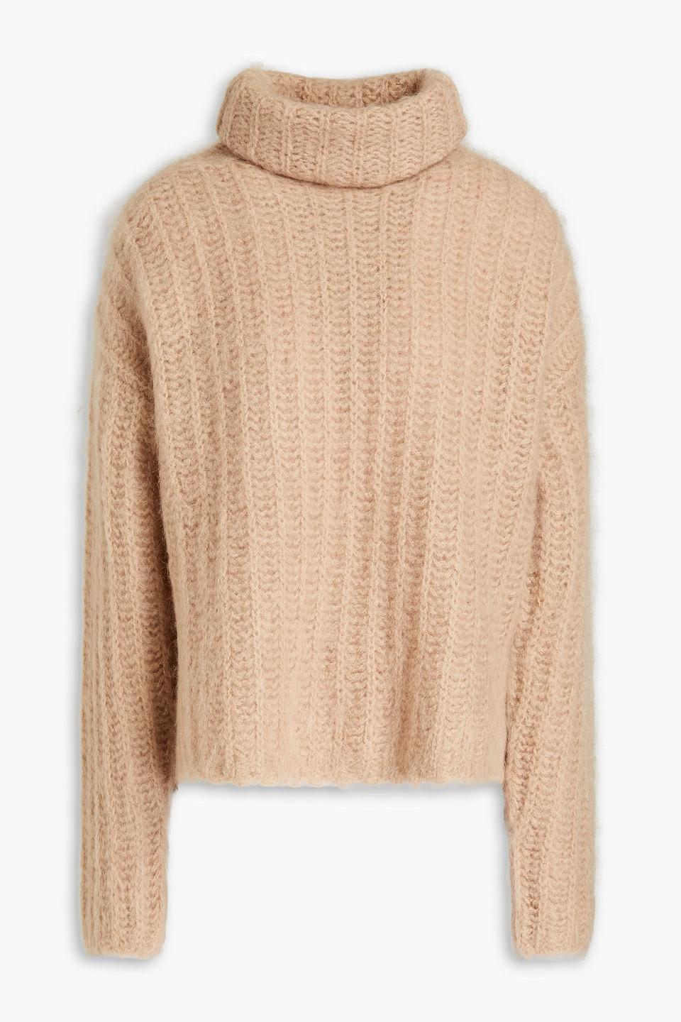 JOSEPH Ribbed Mohair-blend Turtleneck Sweater in Natural | Lyst