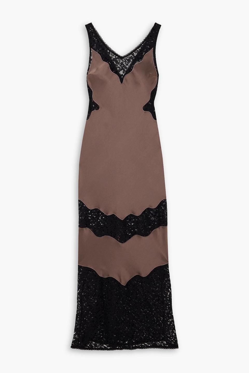 chinese dress ladies Jonathan Simkhai $995 Black Lace Fluted Hem Midi Dress - Size 6