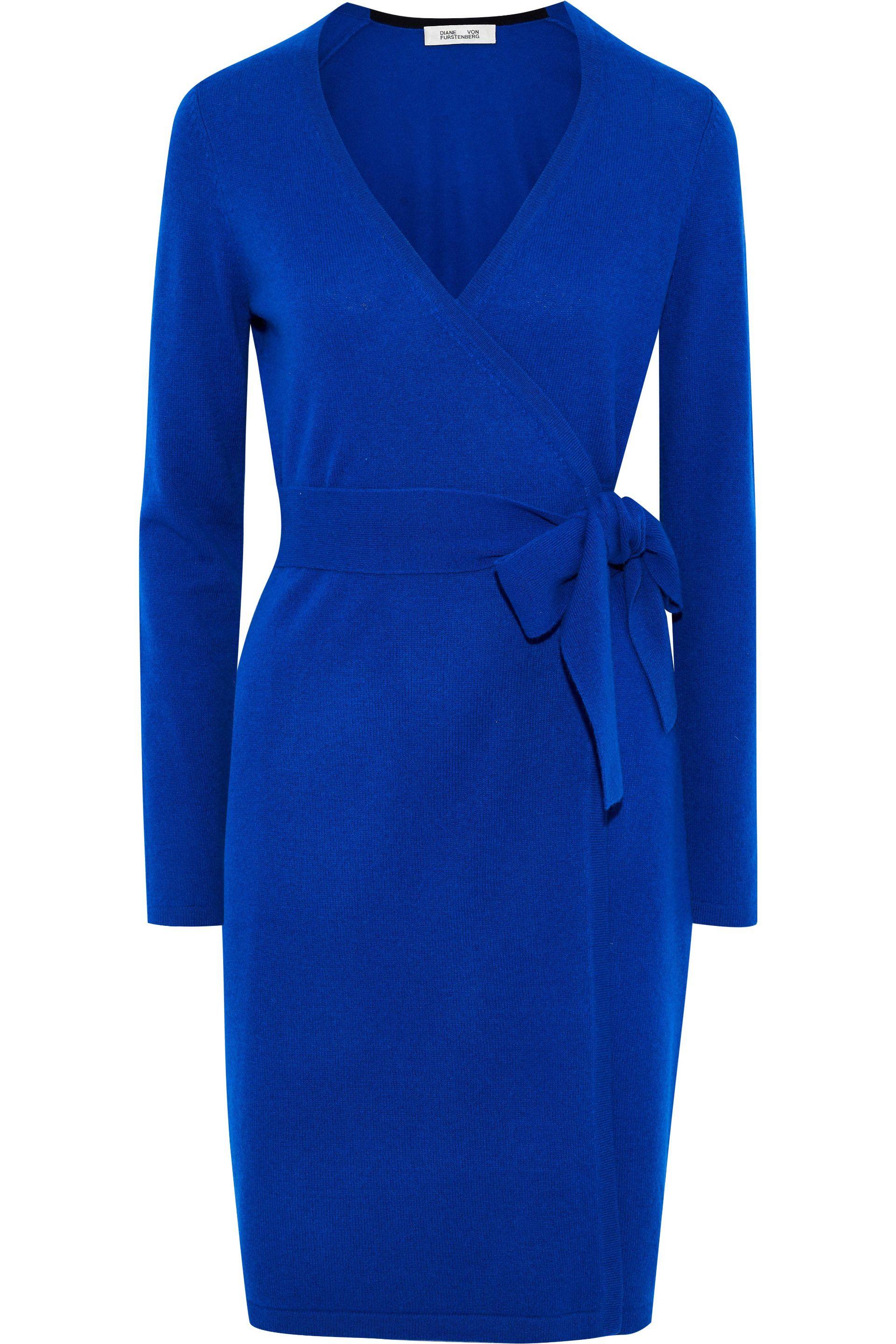 Diane von Furstenberg New Linda Cashmere Wrap Dress Bright Blue | Lyst
