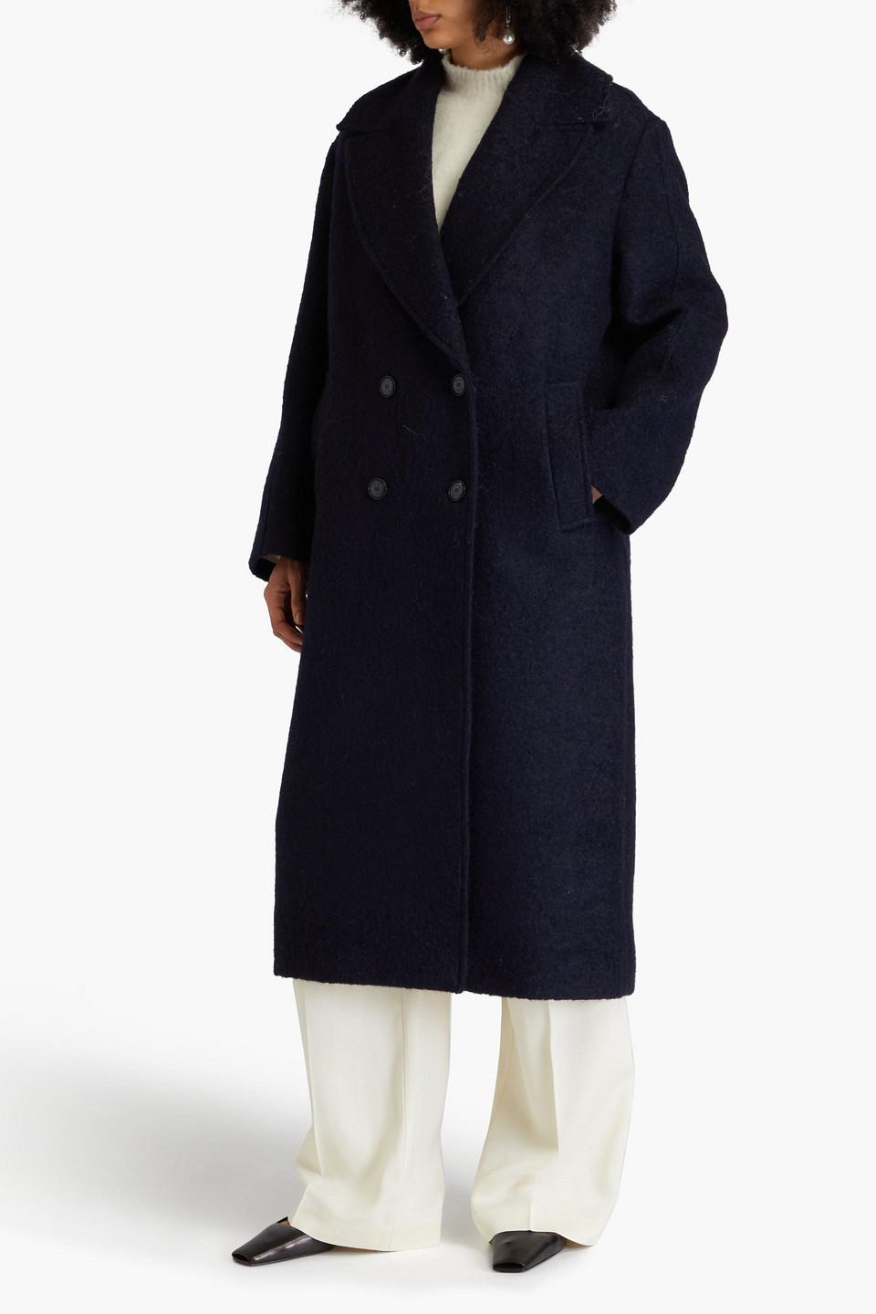 Rohe Oversized Double breasted Wool blend Boucle Coat in Blue Lyst UK