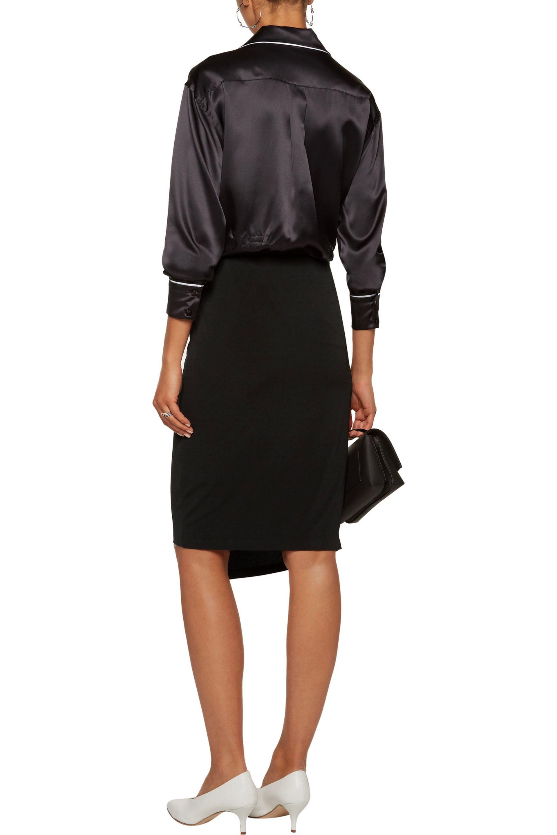 By Malene Birger Synthetic Wiss Wrap-effect Stretch-crepe Skirt in ...
