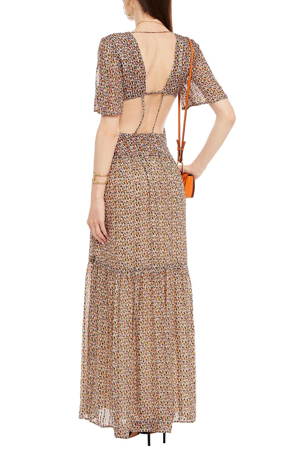 metallic backless dress