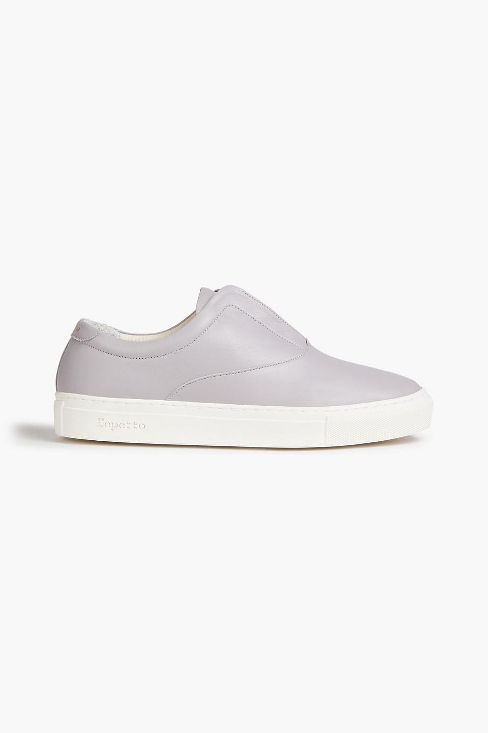 Repetto Fanny Leather Slip-on Sneakers in Purple | Lyst