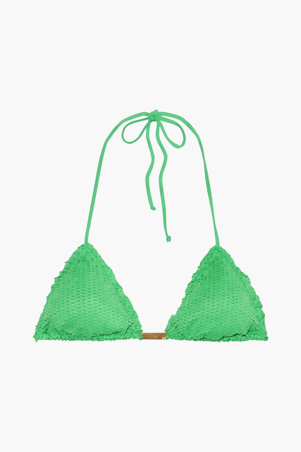 ViX Scales Ripple Laser-cut Triangle Bikini Top in Green | Lyst