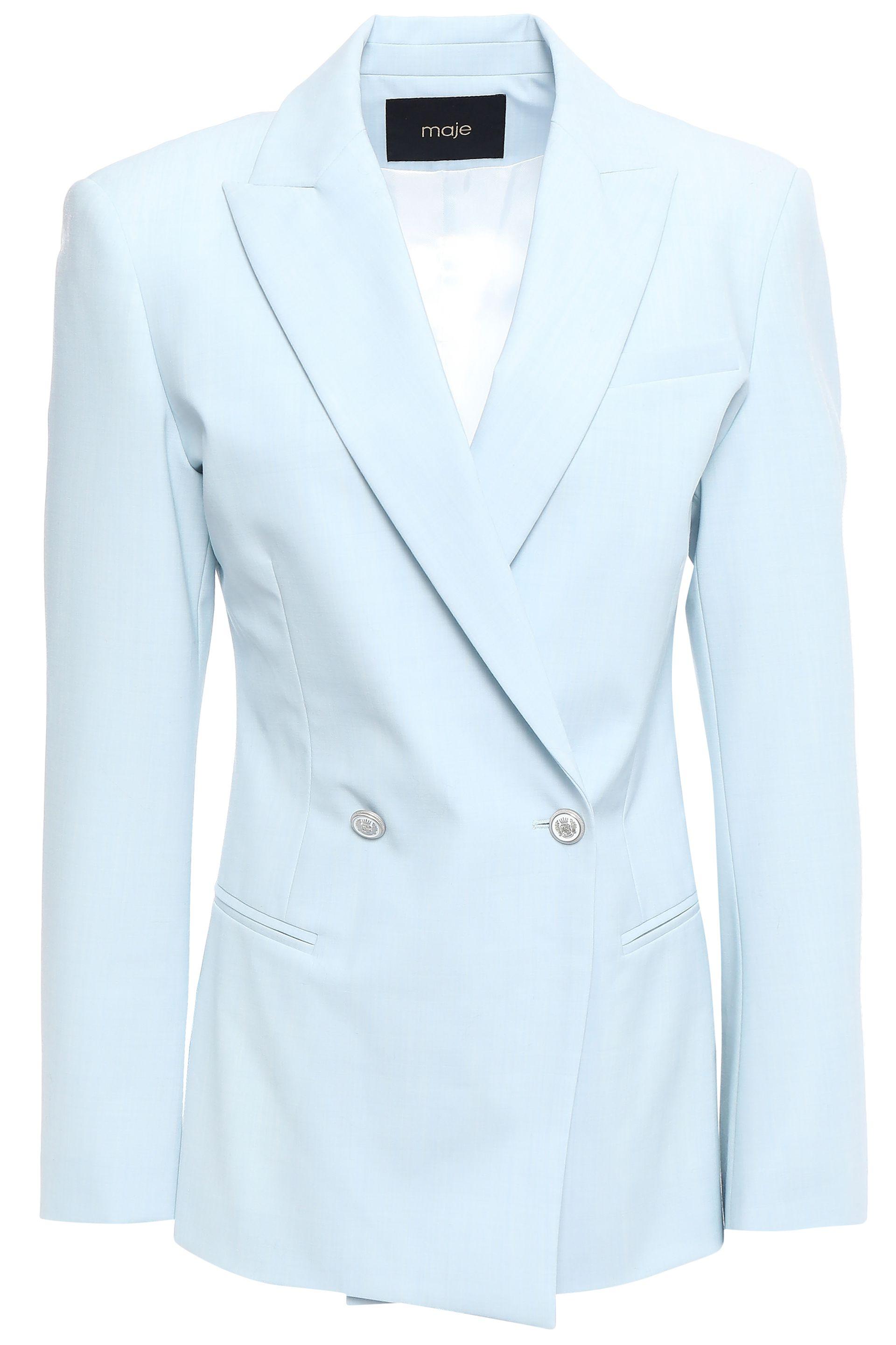 sky blue double breasted blazer