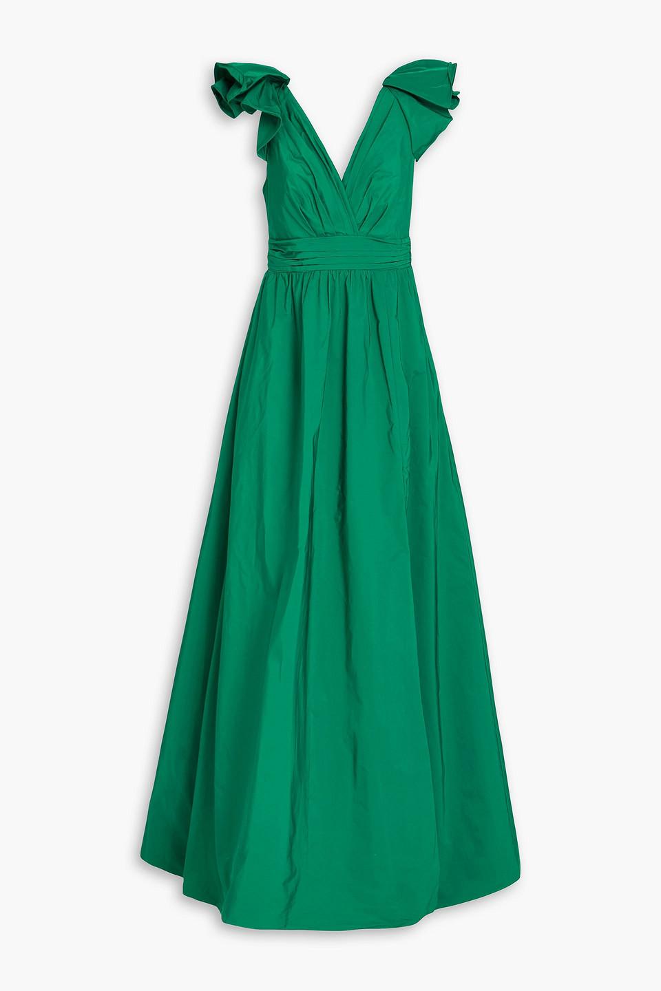 marchesa notte green pleated dress Marchesa Floral Cloque Sweetheart Dress