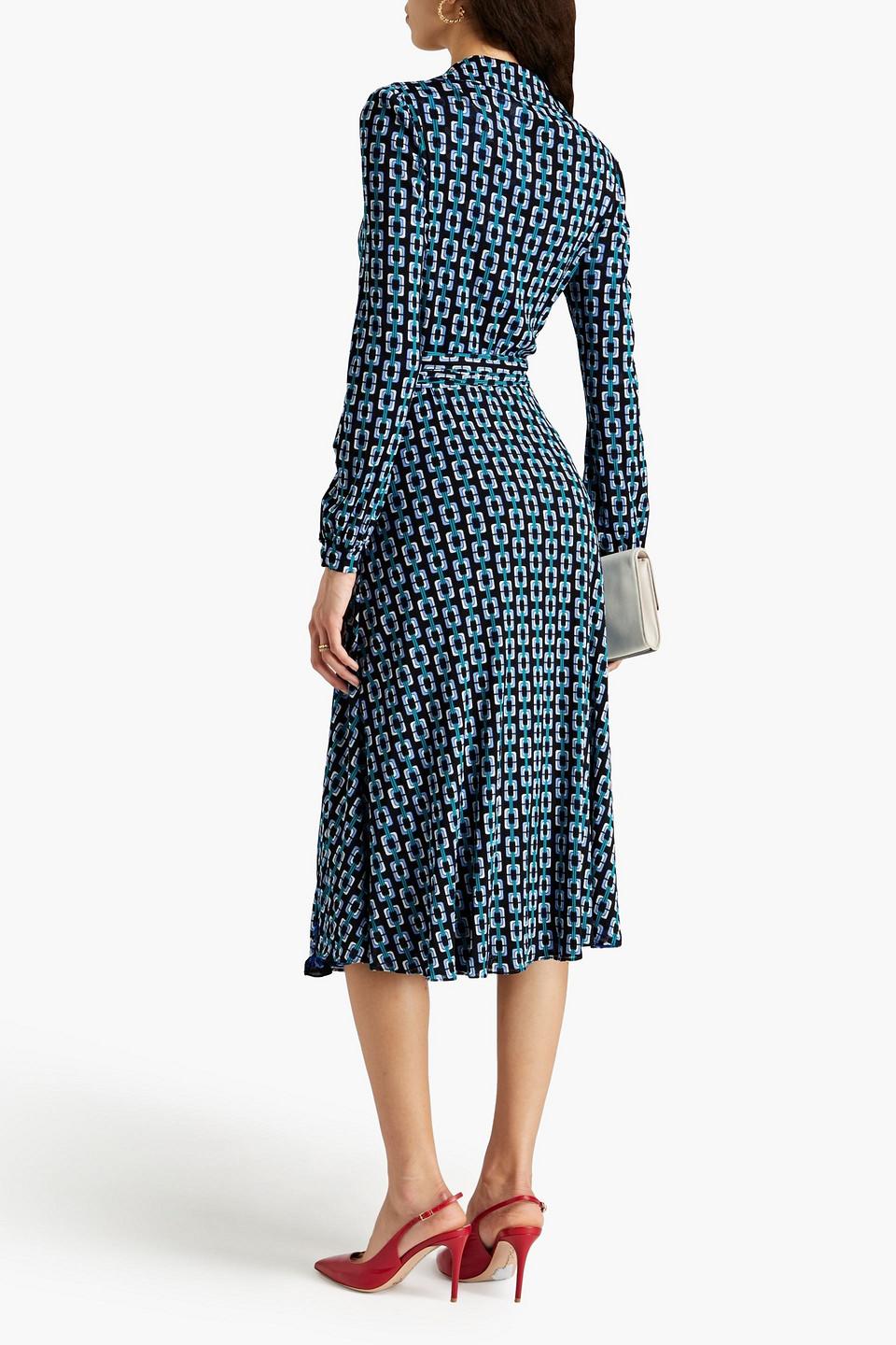 Dvf phoenix wrap mesh dress online