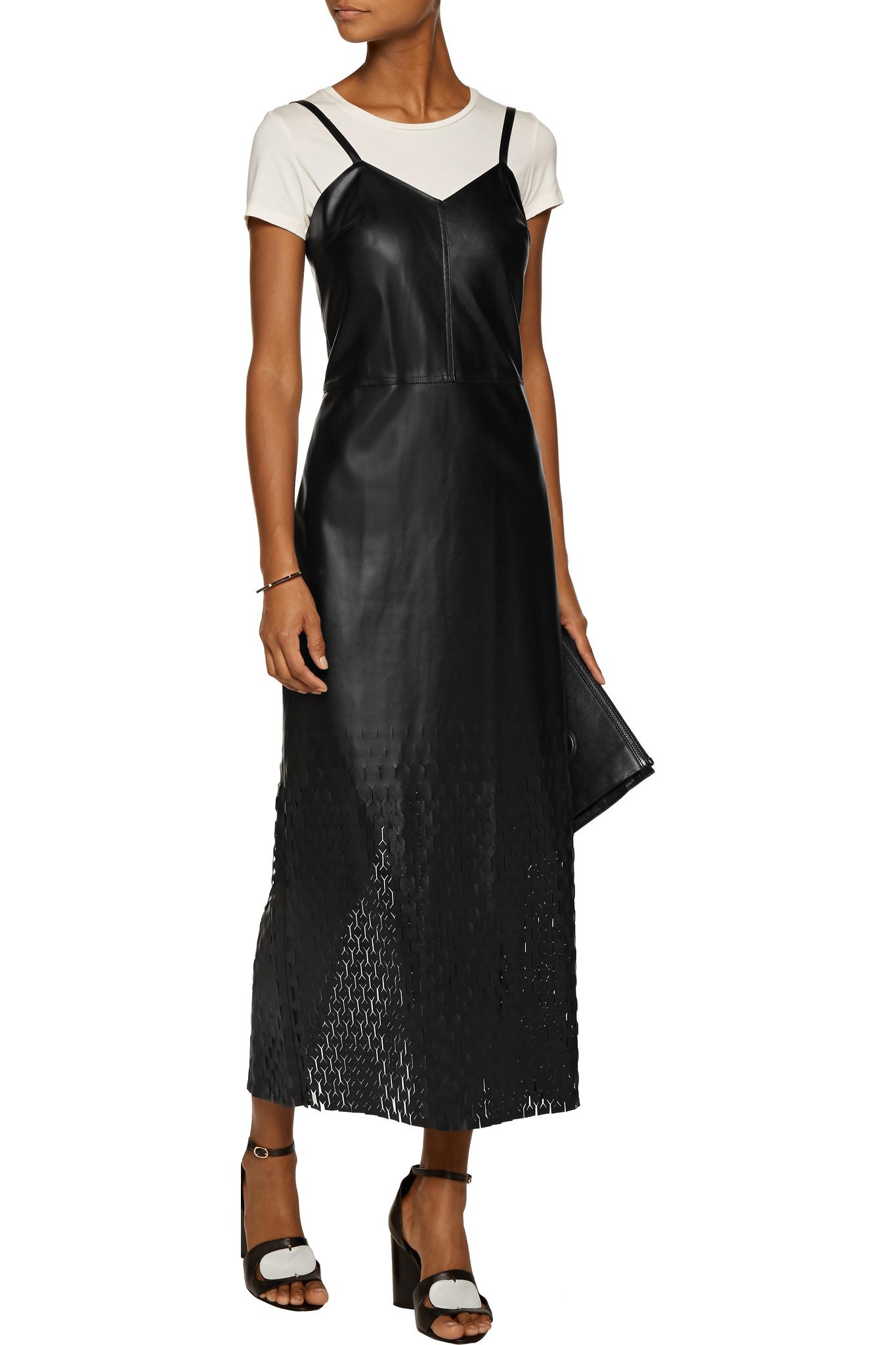 Opening Ceremony Laser-cut Faux Leather Maxi Dress in Black - Lyst