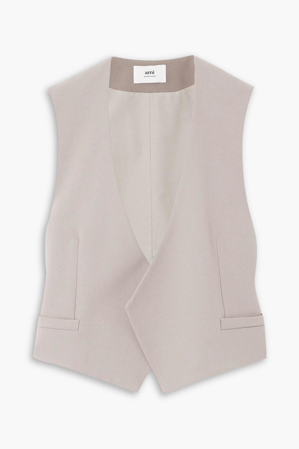 Ami Paris Wool-crepe Vest in White | Lyst
