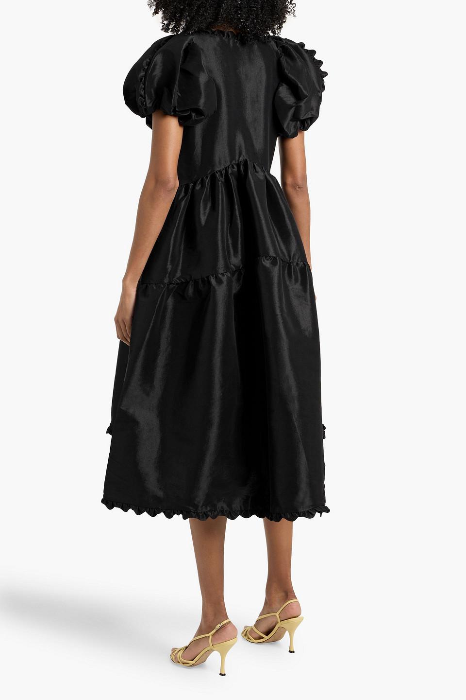 unique black prom dresses Glamorous Black Off-Shoulder Sequin Lace Prom Dress with High Slit 22206