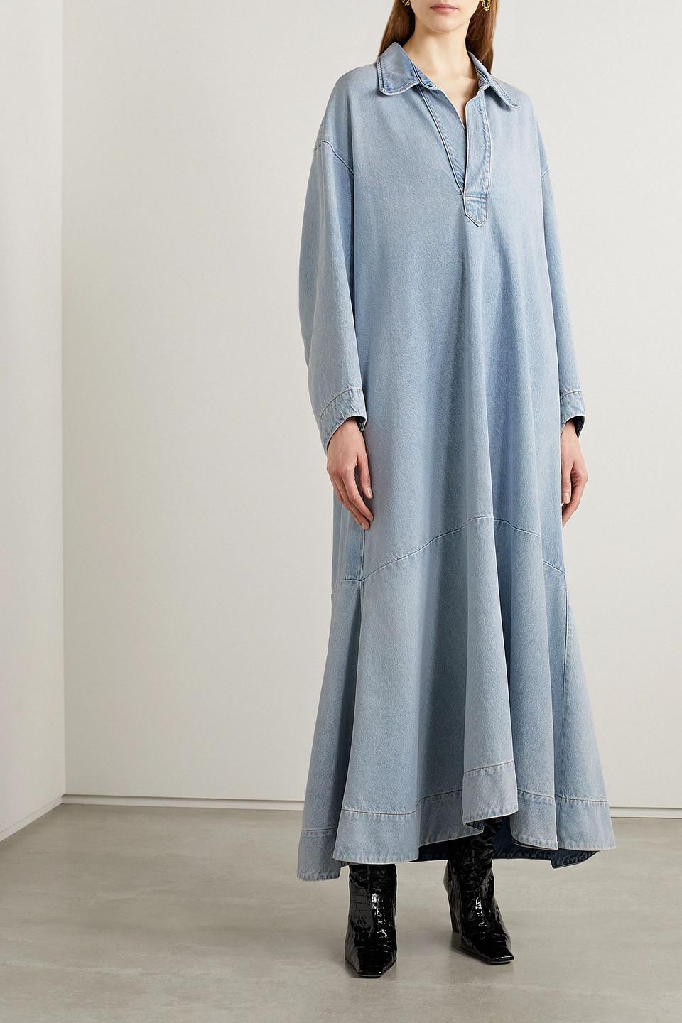 KHAITE The Franka Denim Dress in Blue | Lyst KHAITE The Franka Denim Dress in Blue | Lyst