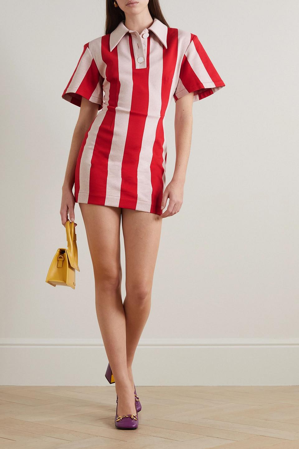 knee length dresses for ladies Dalmatian Mini Dress with Plunging Draped Collar main image 1